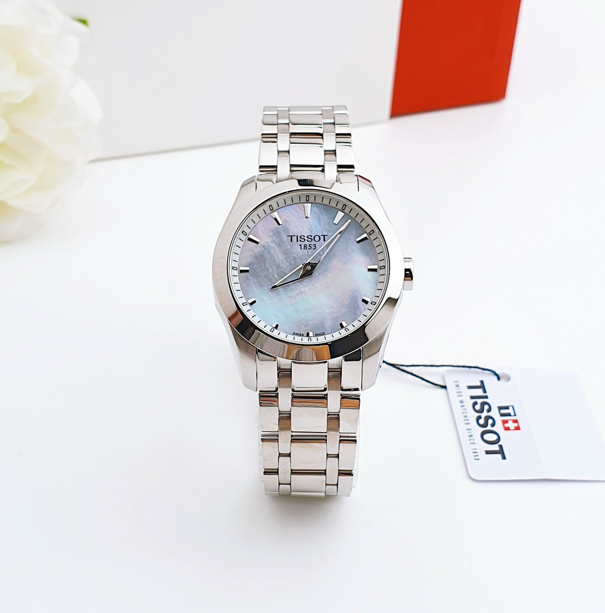 (ĐỒNG HỒ NỮ) Tissot Couturier Lady Quartz White - T035.246.11.111.00 ( T0352461111100 ) 33mm