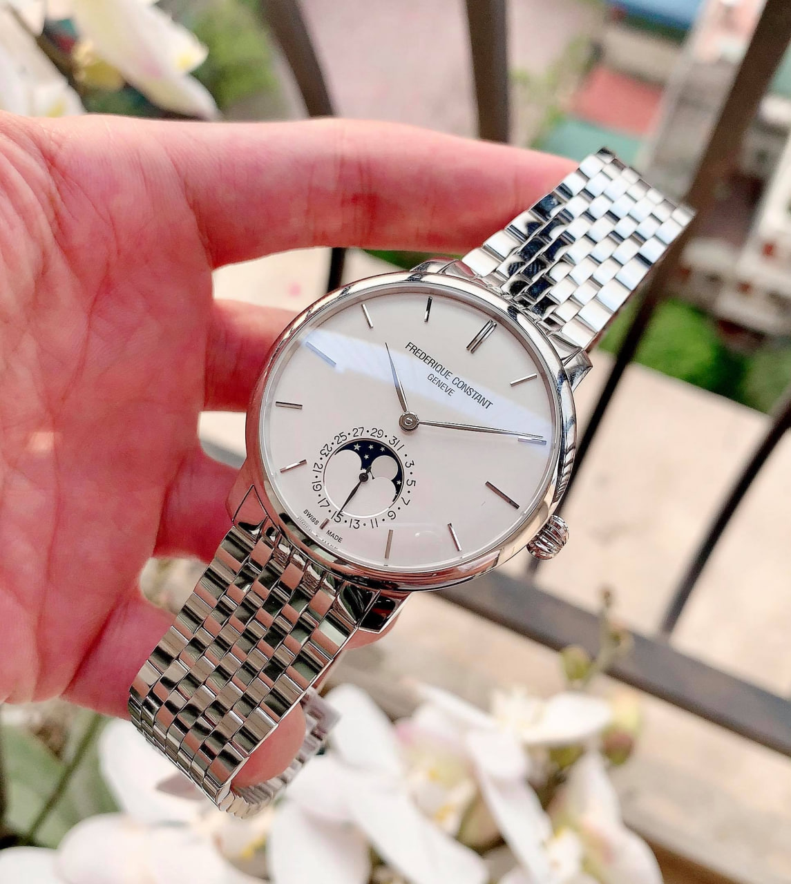 (ĐỒNG HỒ NAM) (New) Frederique Constant Slimline Moonphase FC-705S4S6B FC705S4S6B 705S4S6B 40mm