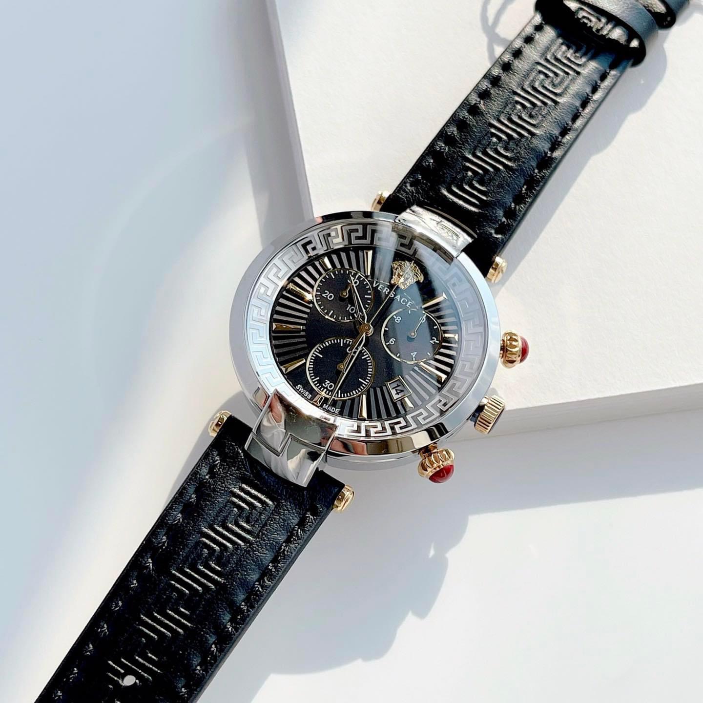 Ảnh 5 của (ĐỒNG HỒ NỮ) Versace Revive Chronograph Black Dial Black Leather VE2M00121 41mm