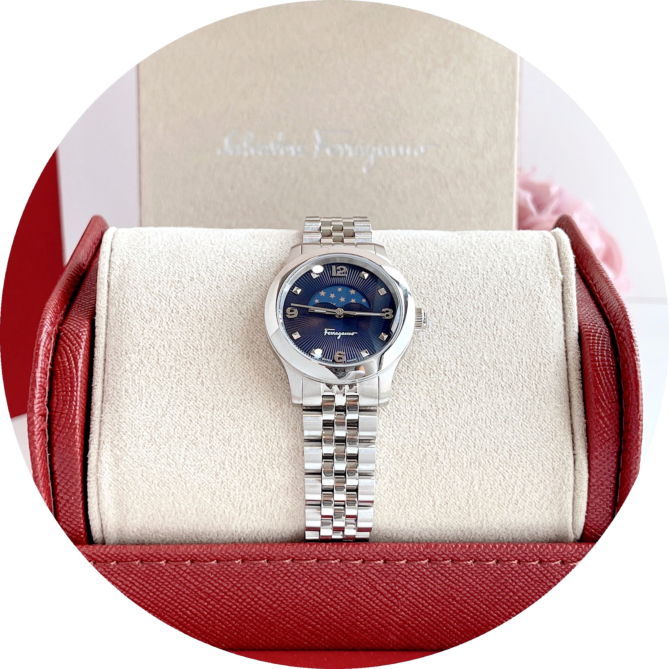 (ĐỒNG HỒ NỮ) SALVATORE FERRAGAMO Duo Quartz Blue Dial Ladies Watch SFMN00122
