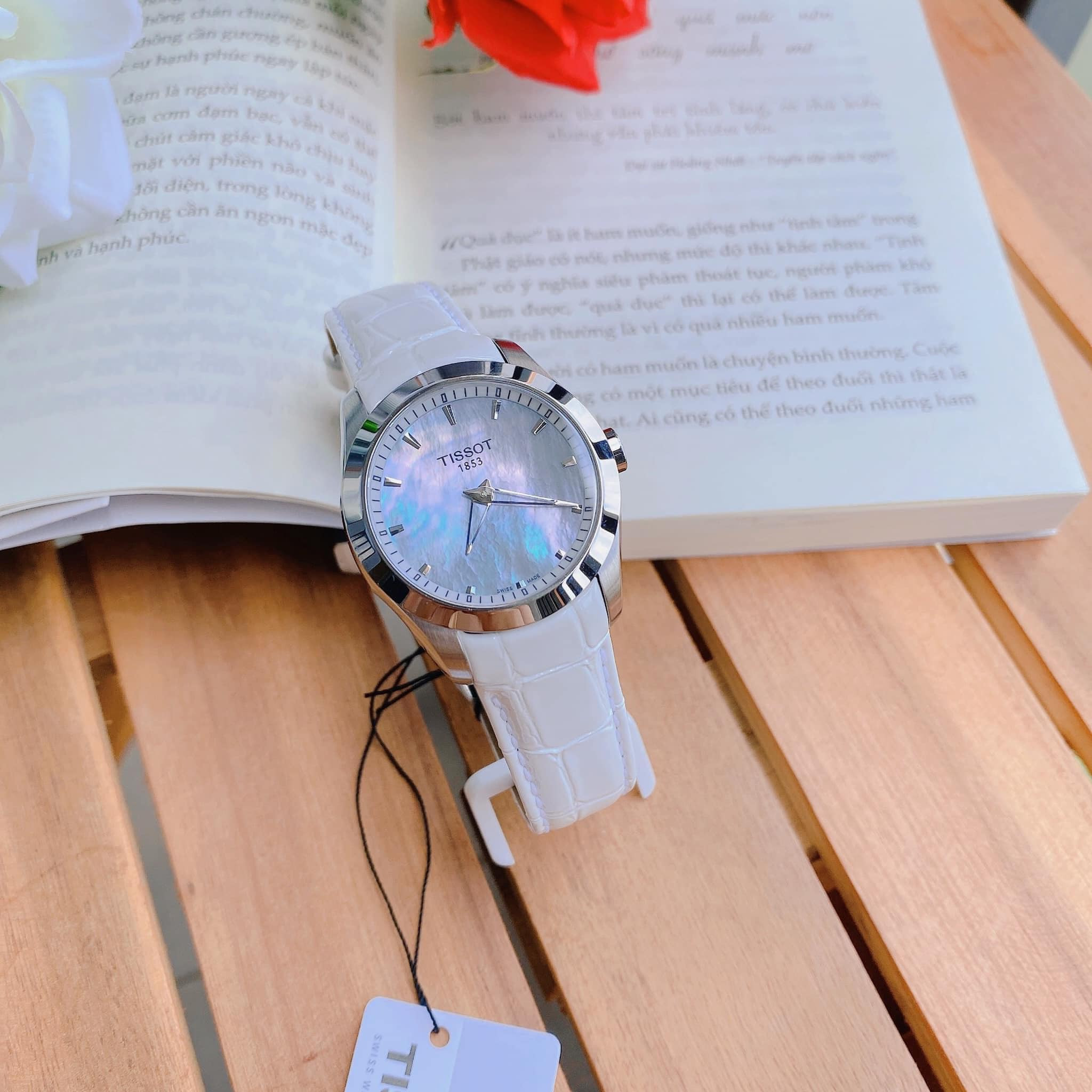 Tisot Nữ TISSOT Couturier Grande Mother of Pearl Dial White Leather Ladies Watch T035.246.16.111.00