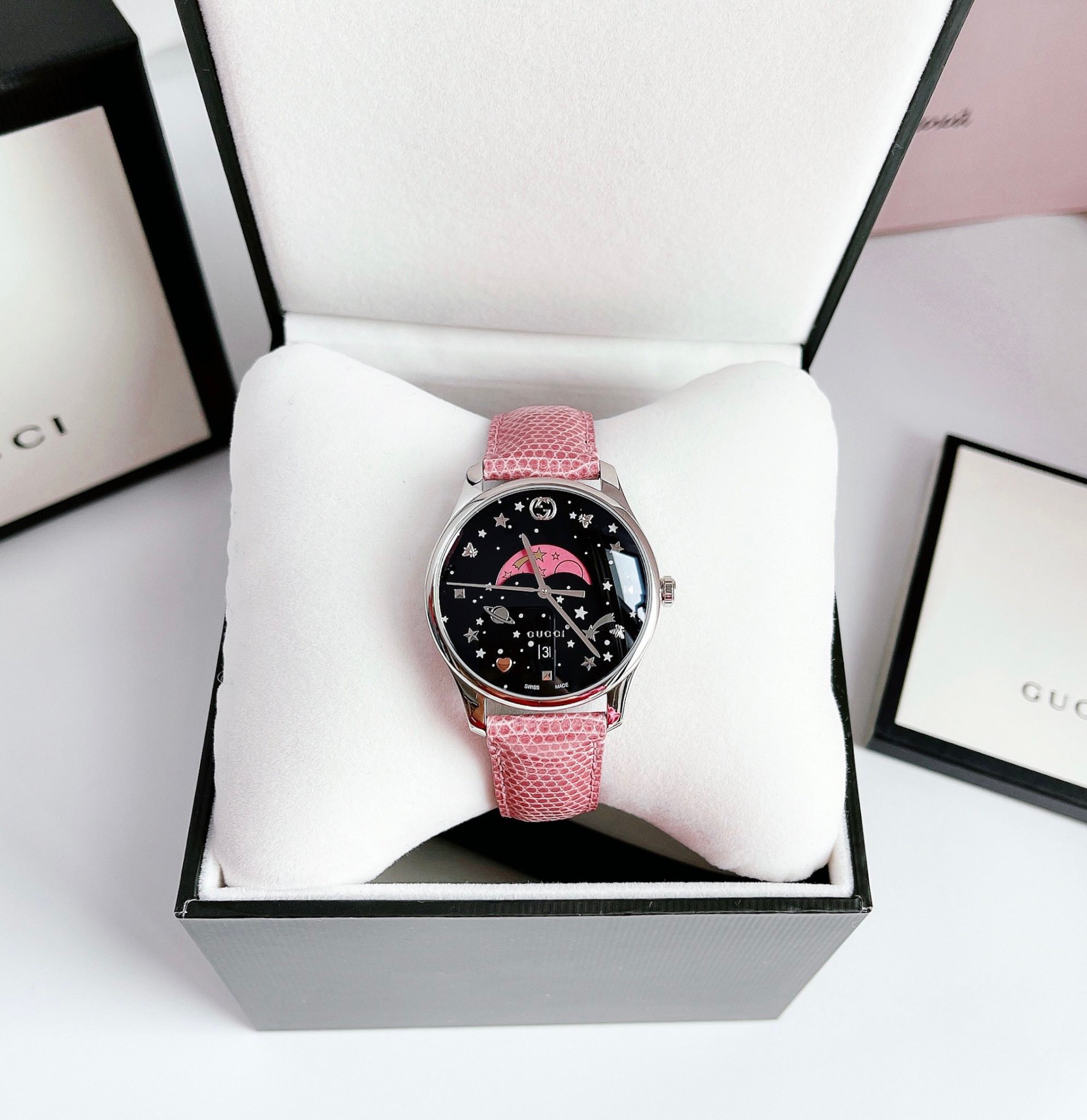 ĐỒNG HỒ NỮ Gucci G-Timeless Black Moonphase Watch YA1264046, 36mm
