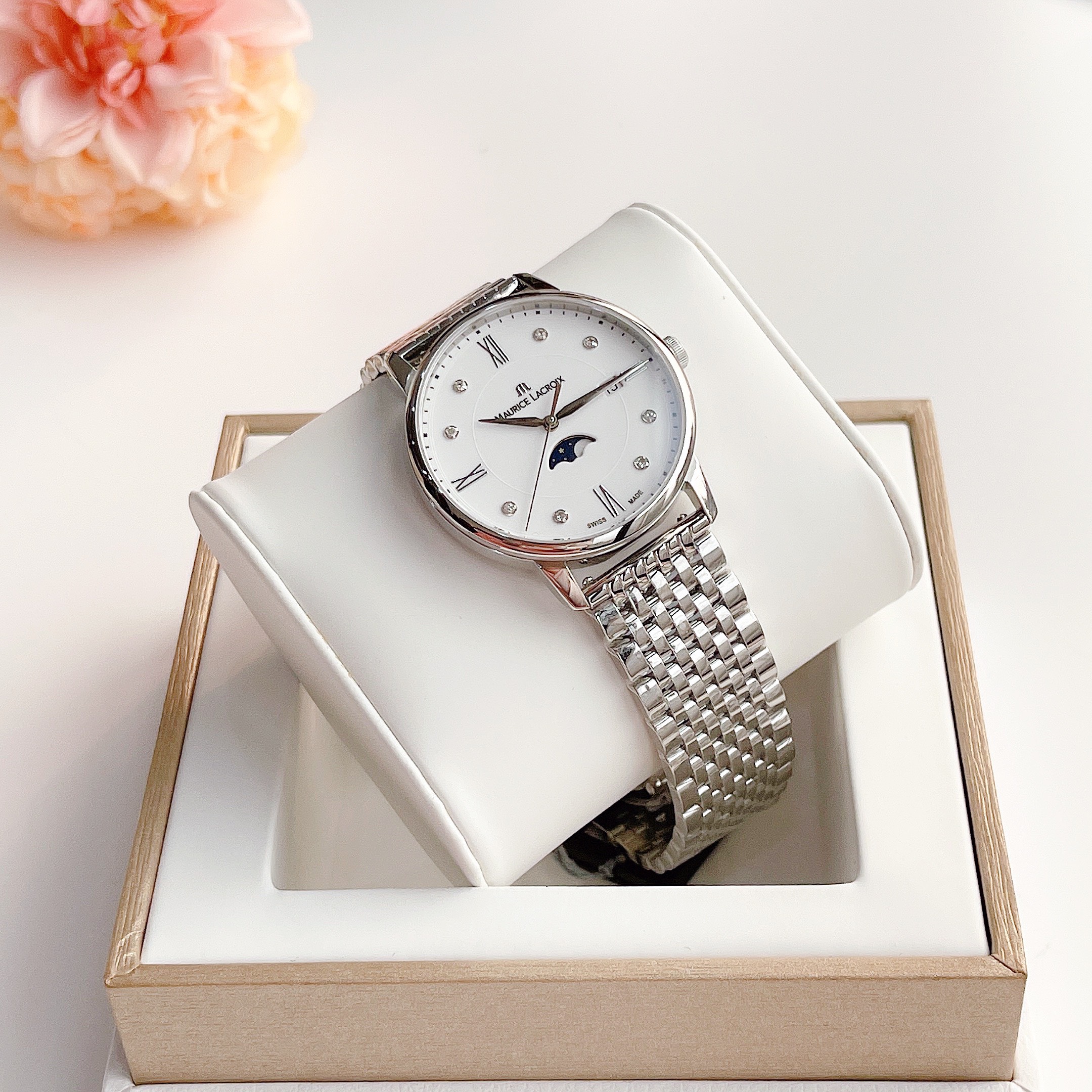 ĐỒNG HỒ NỮ Maurice Lacroix Eliros Moonphase EL1096-SS002-170-1