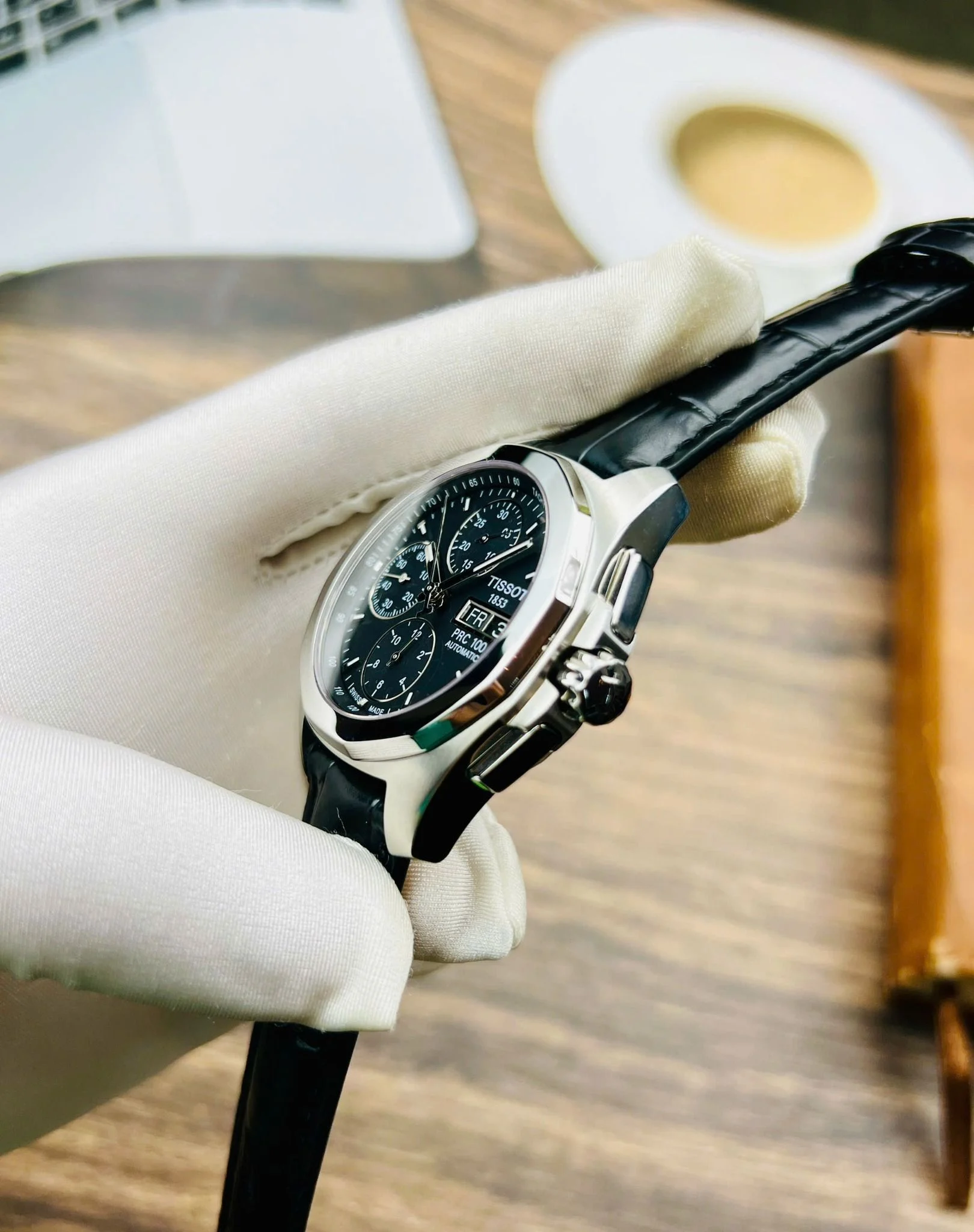 Ảnh 6 của (ĐỒNG HỒ NAM) TISSOT PRC 100 QUADRATO CHRONOGRAPH T008.414.16.051.00 ( T0084141605100 ) 39mm