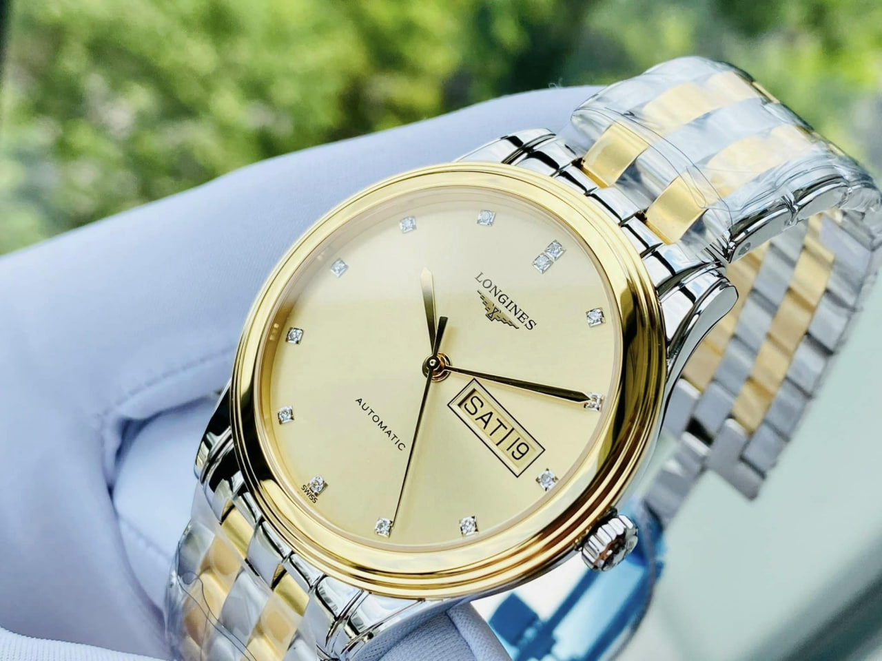 Ảnh 2 của (ĐỒNG HỒ NAM) (NEW) Longines Flagship Automatic Diamond L4.899.3.37.7 (L48993377) 38.5mm