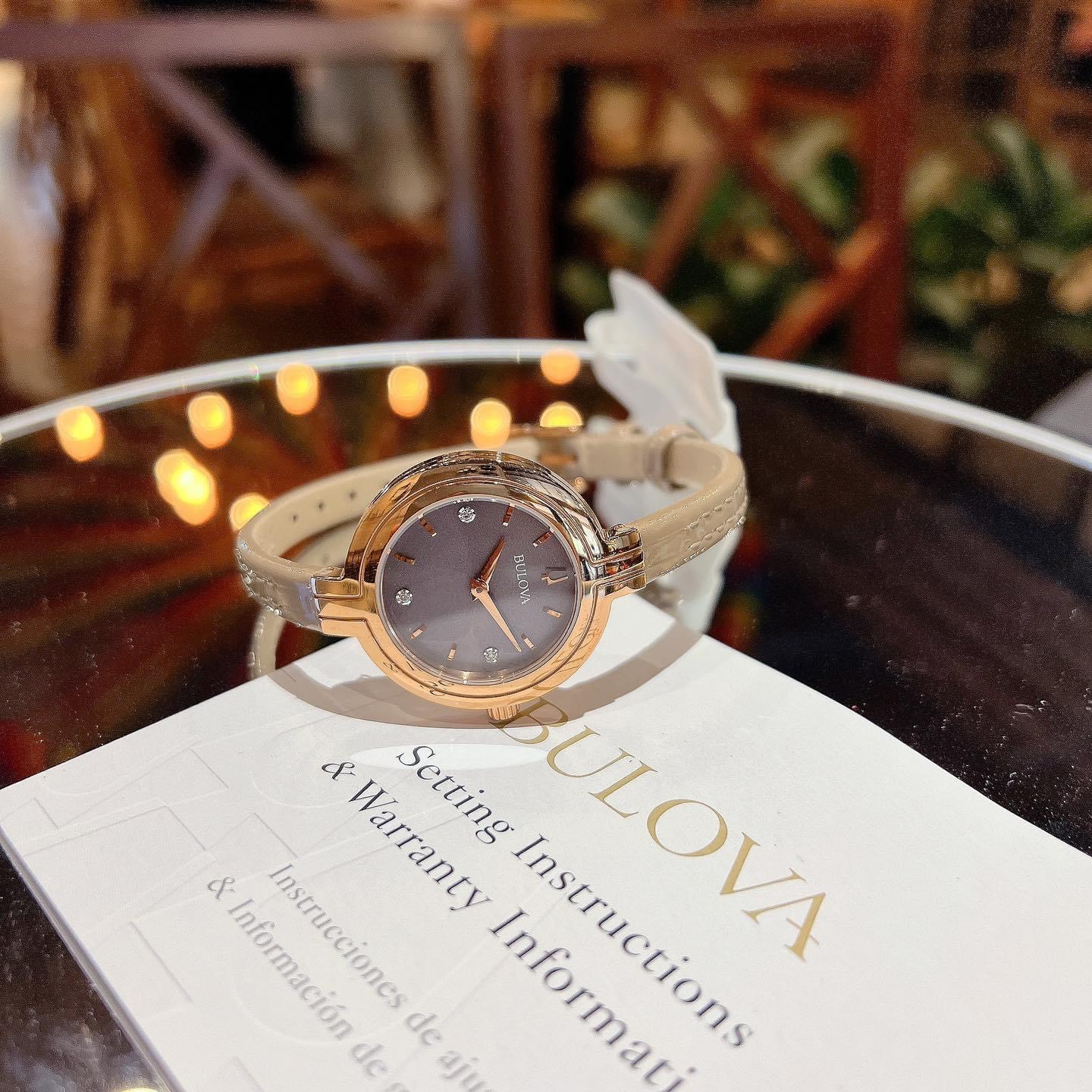 (ĐỒNG HỒ NỮ) Bulova Quartz 97P143 Rhapsody Taupe 30mm