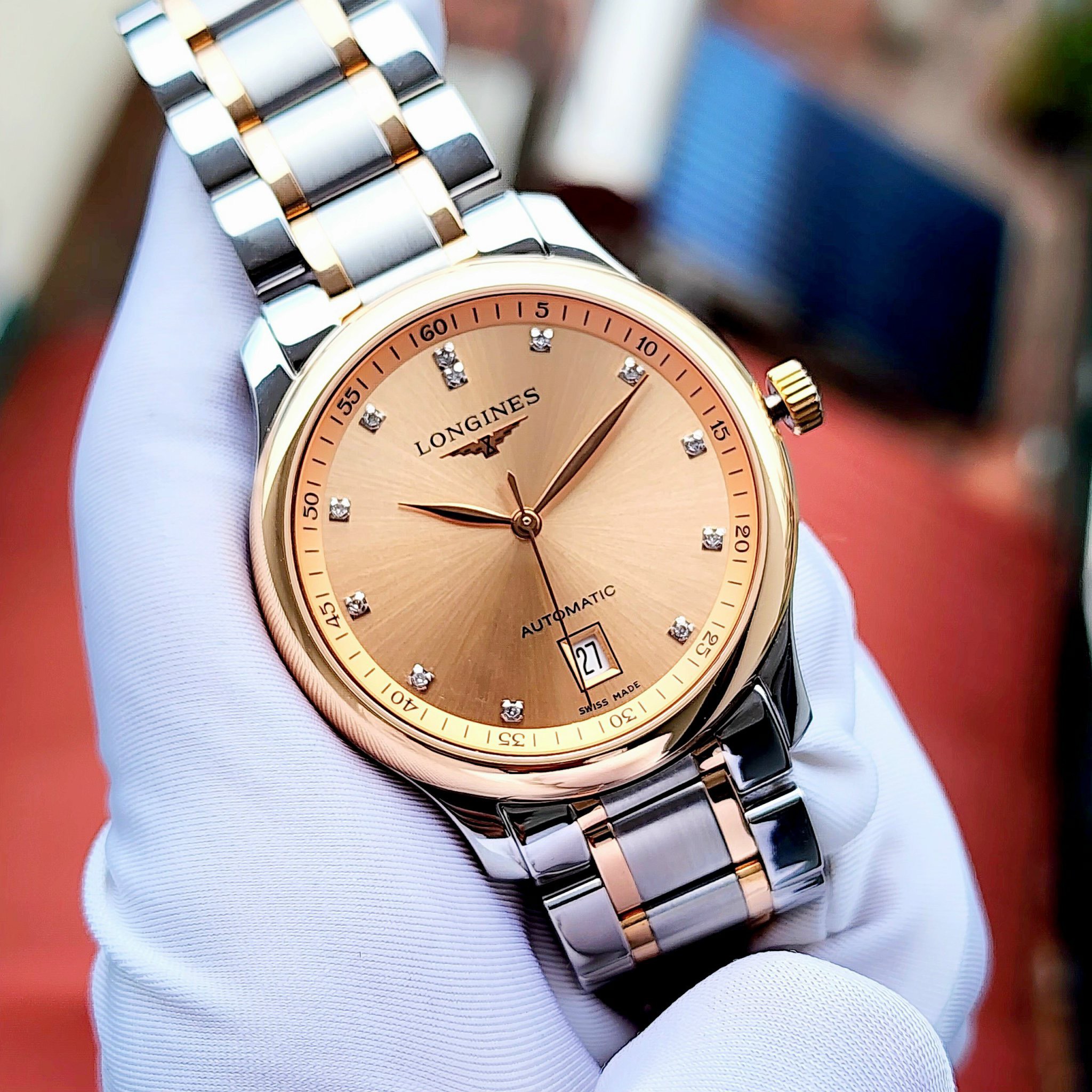 Ảnh 3 của (HÀNG LƯỚT) (ĐỒNG HỒ NAM) Longines Master Collection Diamond Rose Gold L2.628.5.99.7 38.5mm (USED- 98% fullbox)