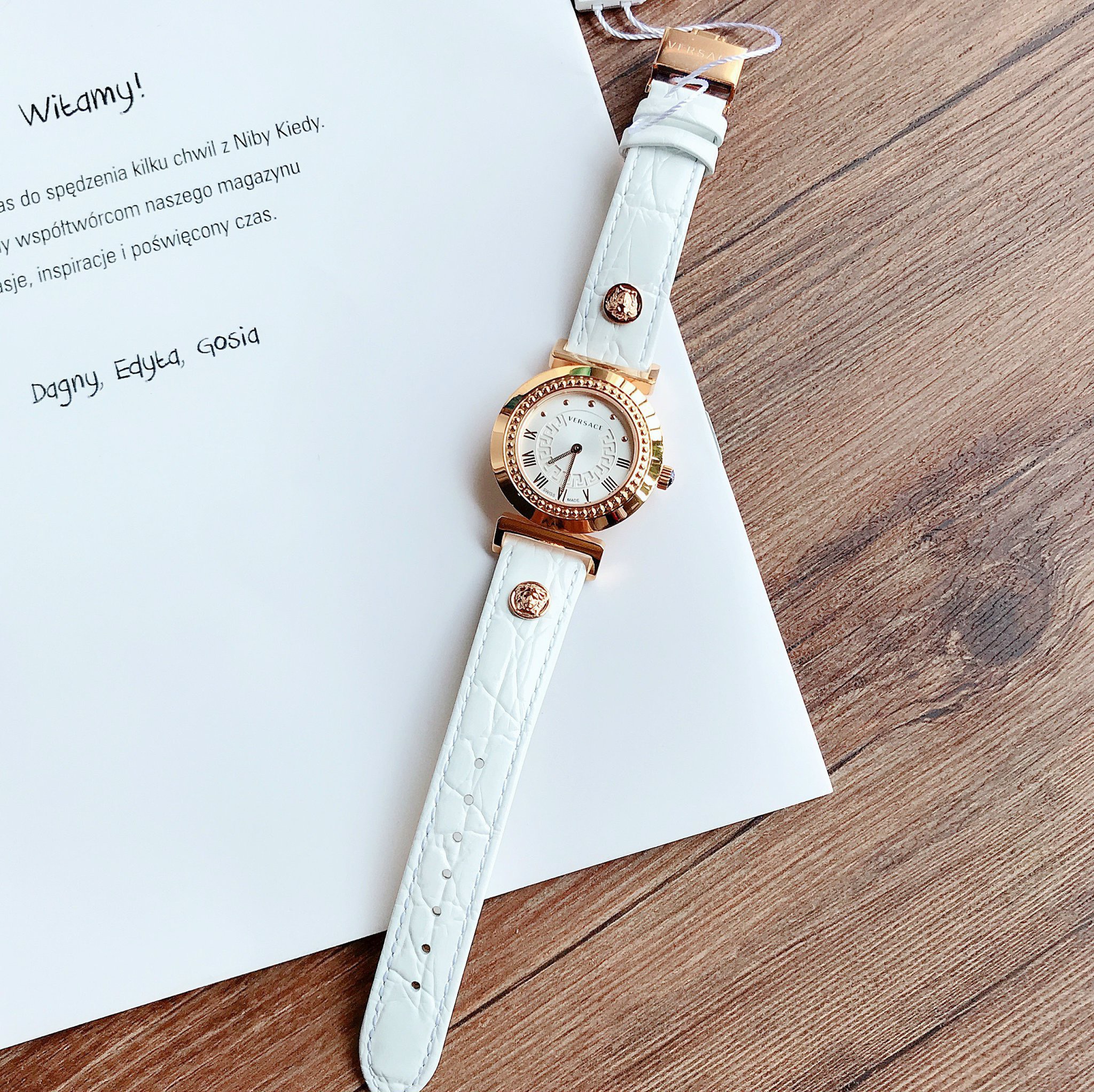 Ảnh 2 của [Đồng Hồ nữ] Versace Vanity Swiss White Croco Women's Watch P5Q80D001S001