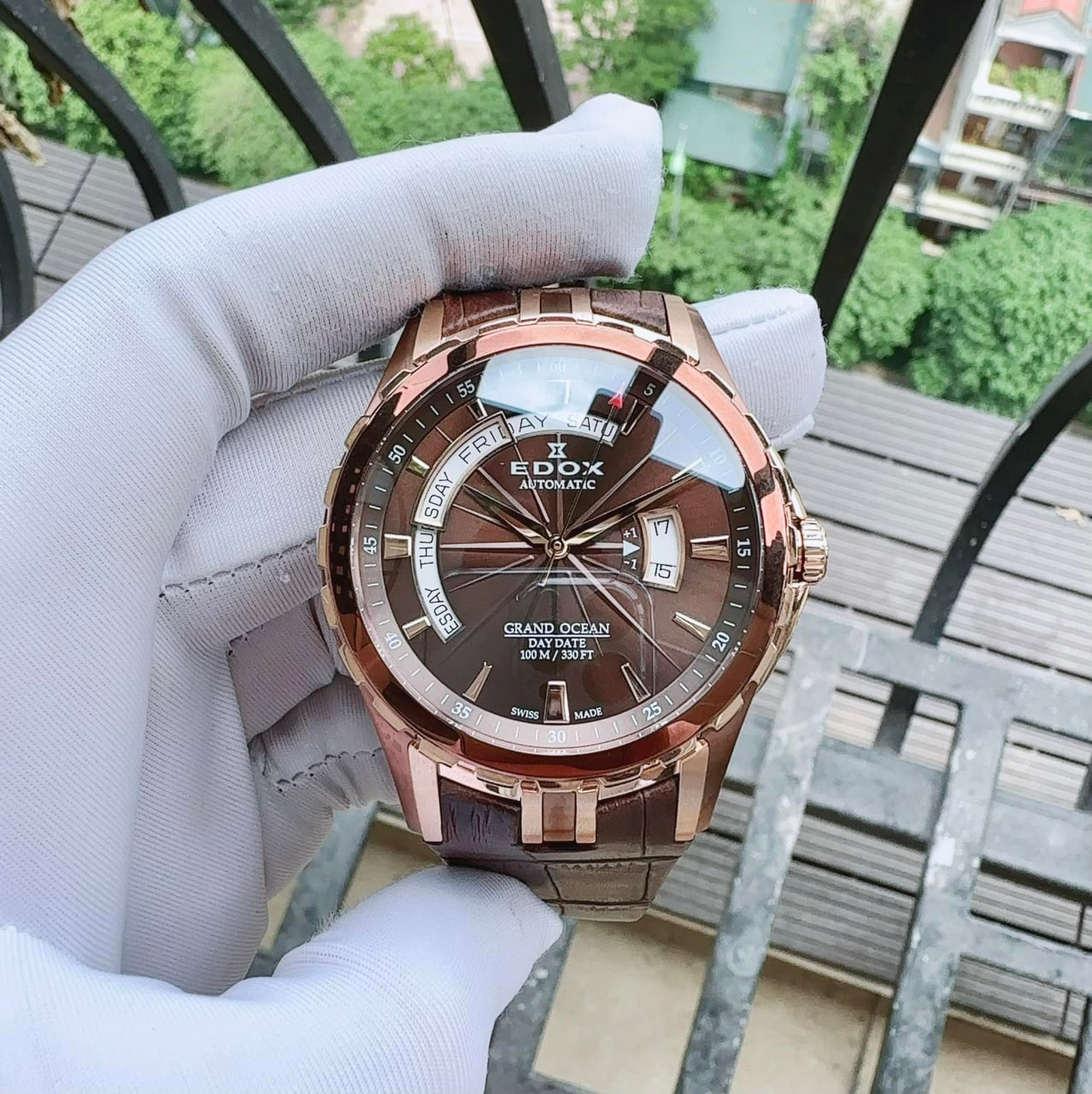 Ảnh 2 của (ĐỒNG HỒ NAM) (NEW) Edox 83006 357BRR BRIR (83006-357BRR-BRIR) Men's Grand Ocean Brown Dial Automatic Watch, 45MM