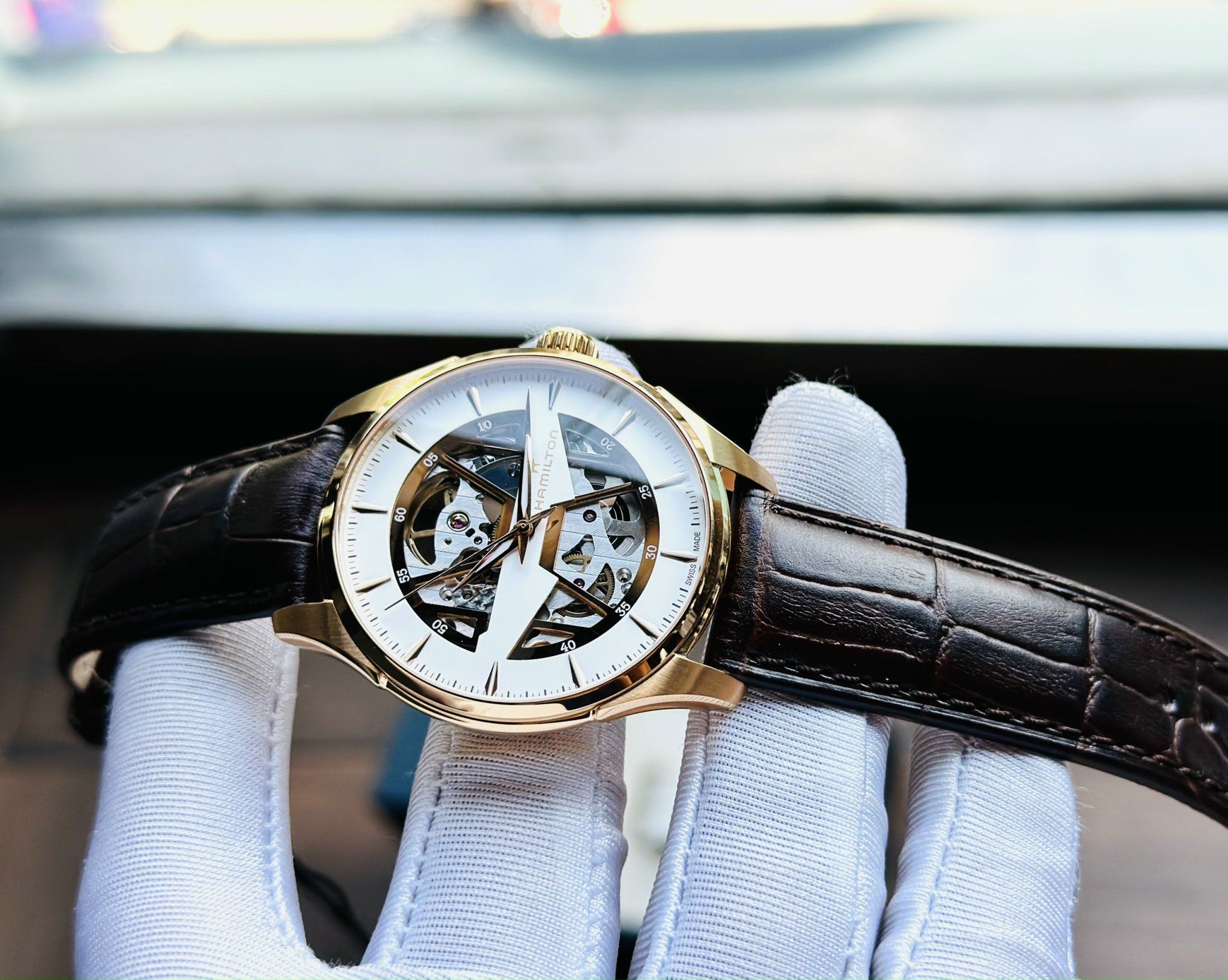 Ảnh 2 của (ĐỒNG HỒ NAM) (NEW) HAMILTON JAZZMASTER SKELETON SPIKY-H H42505510 AUTOMATIC