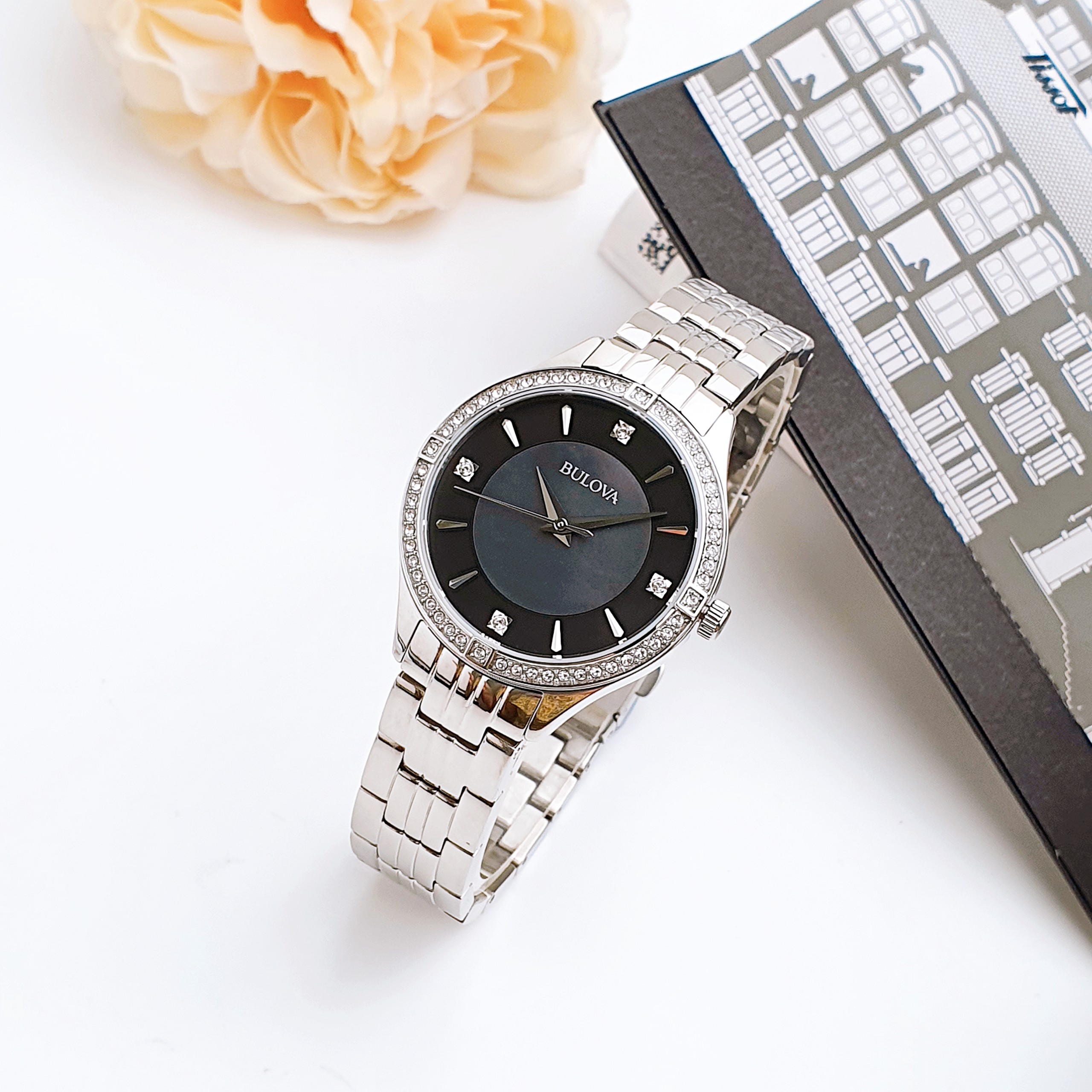 (ĐỒNG HỒ NỮ) BULOVA 96L281 QUARTZ SILVER TONE 32mm