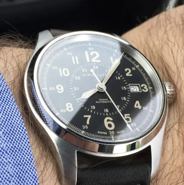 Ảnh 6 của (ĐỒNG HỒ NAM) (NEW) Hamilton Khaki Officers Automatic H70625533  44mm