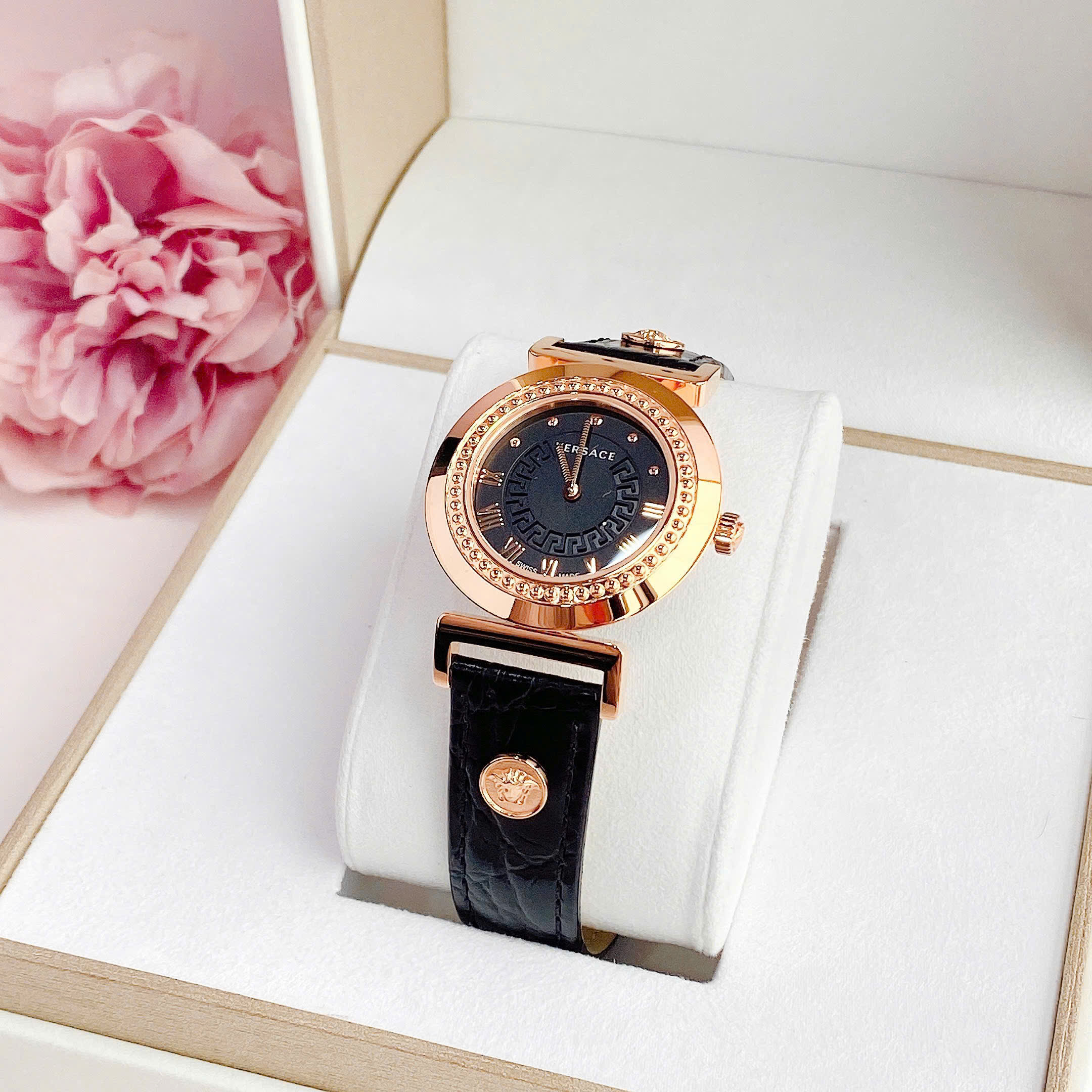 Ảnh 7 của (ĐỒNG HỒ NỮ ) Versace P5Q80D009S Vanity Calfskin Black Dial