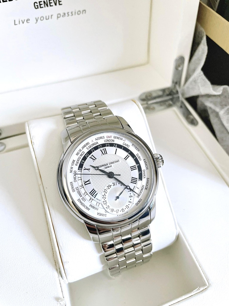Ảnh 2 của (DEAL LƯỚT) ĐỒNG HỒ NAM Frederique Constant FC-718MC4H6B Worldtimer 42mm