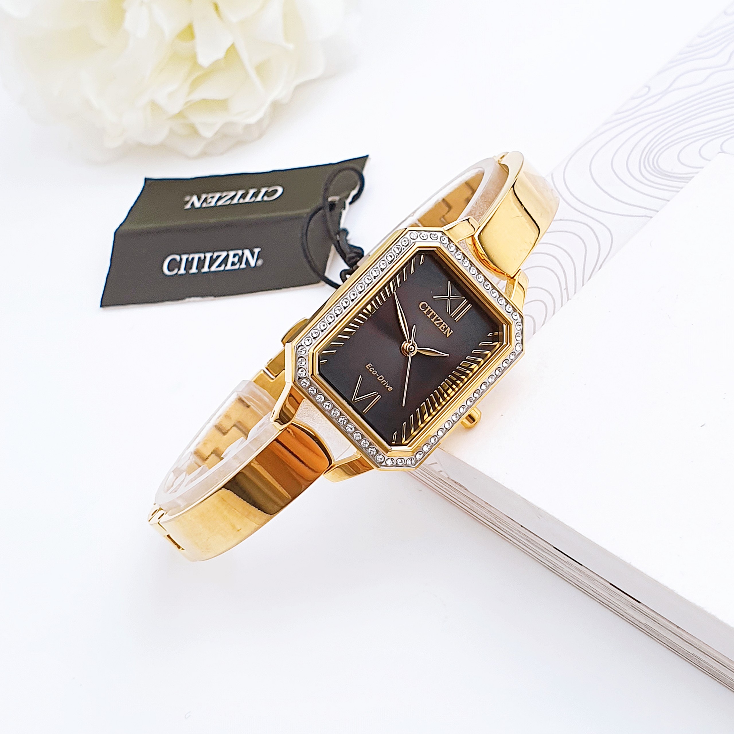 Ảnh 4 của (ĐỒNG HỒ NỮ) Citizen Eco-Drive EM0982-54E (EM098254E ) Crystal (36mm tròn)