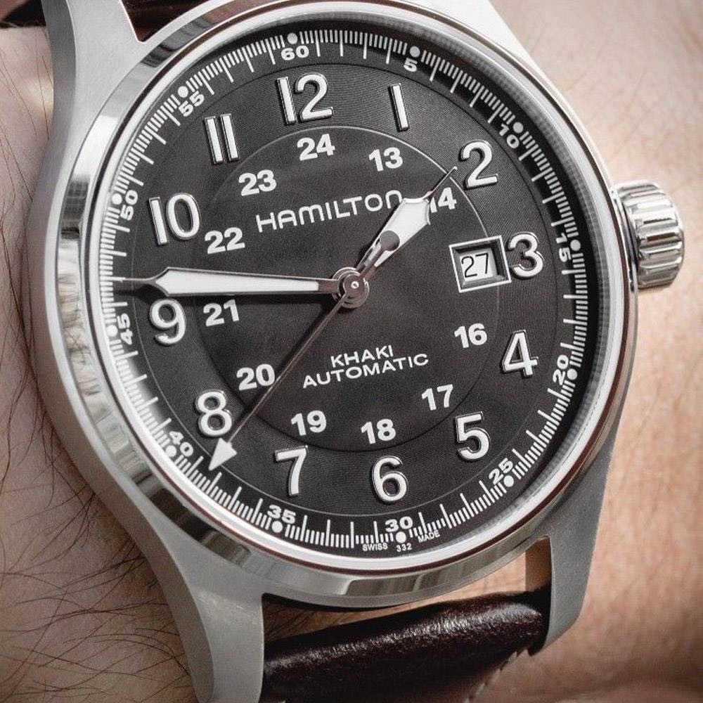 (ĐỒNG HỒ NAM) (NEW) Hamilton Khaki Officers Automatic H70625533 44mm