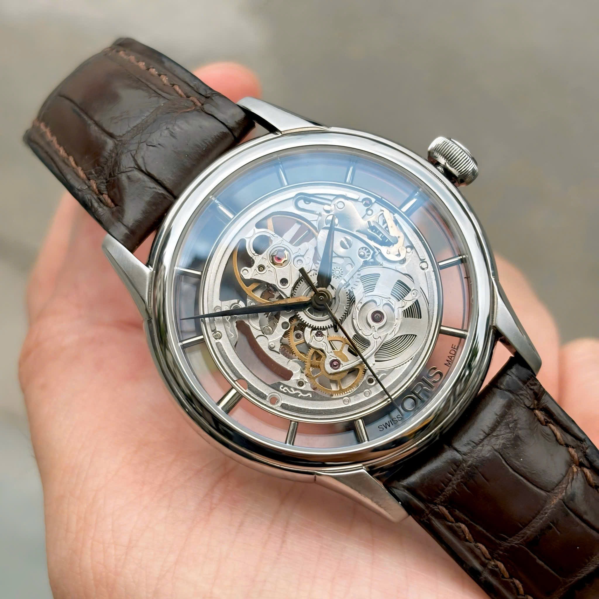 Ảnh 4 của (DEAL LƯỚT) ( ĐỒNG HỒ NAM ) Oris Artelier Skeleton 01 734 7684 4051-07 8 21 77 used
