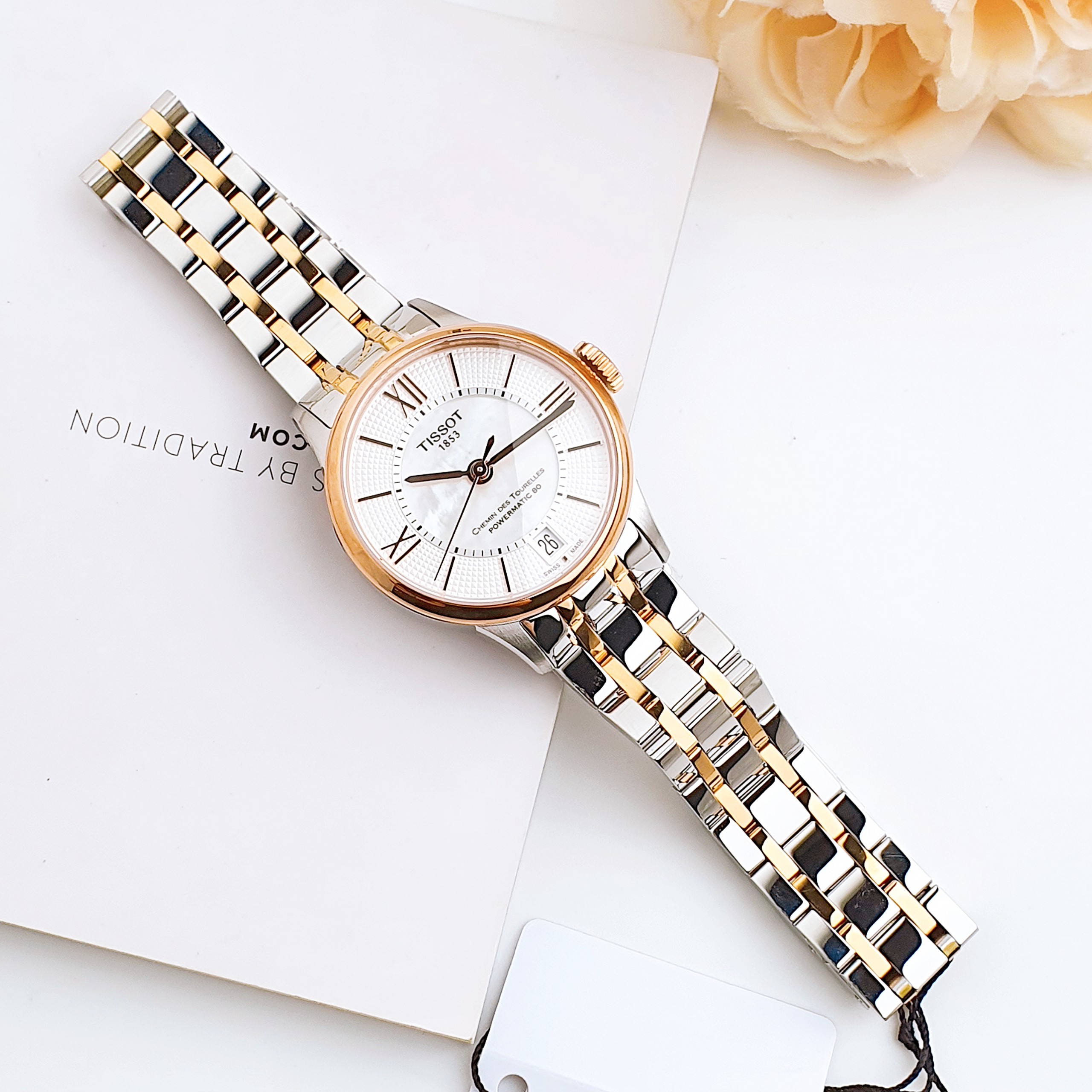 Ảnh 4 của (ĐỒNG HỒ NỮ) Tissot Chemin des Tourelles Automatic Mother of Pearl T099.207.22.118.02  ( T0992072211802  )32mm