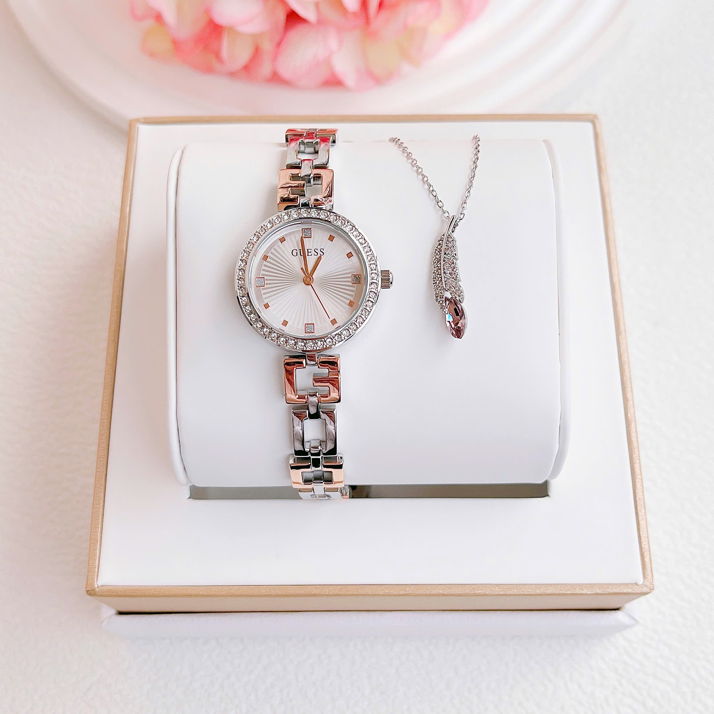 (ĐỒNG HỒ NỮ) Guess GW0656L2 Ladies 2-Tone Silver Tone Watch 28mm