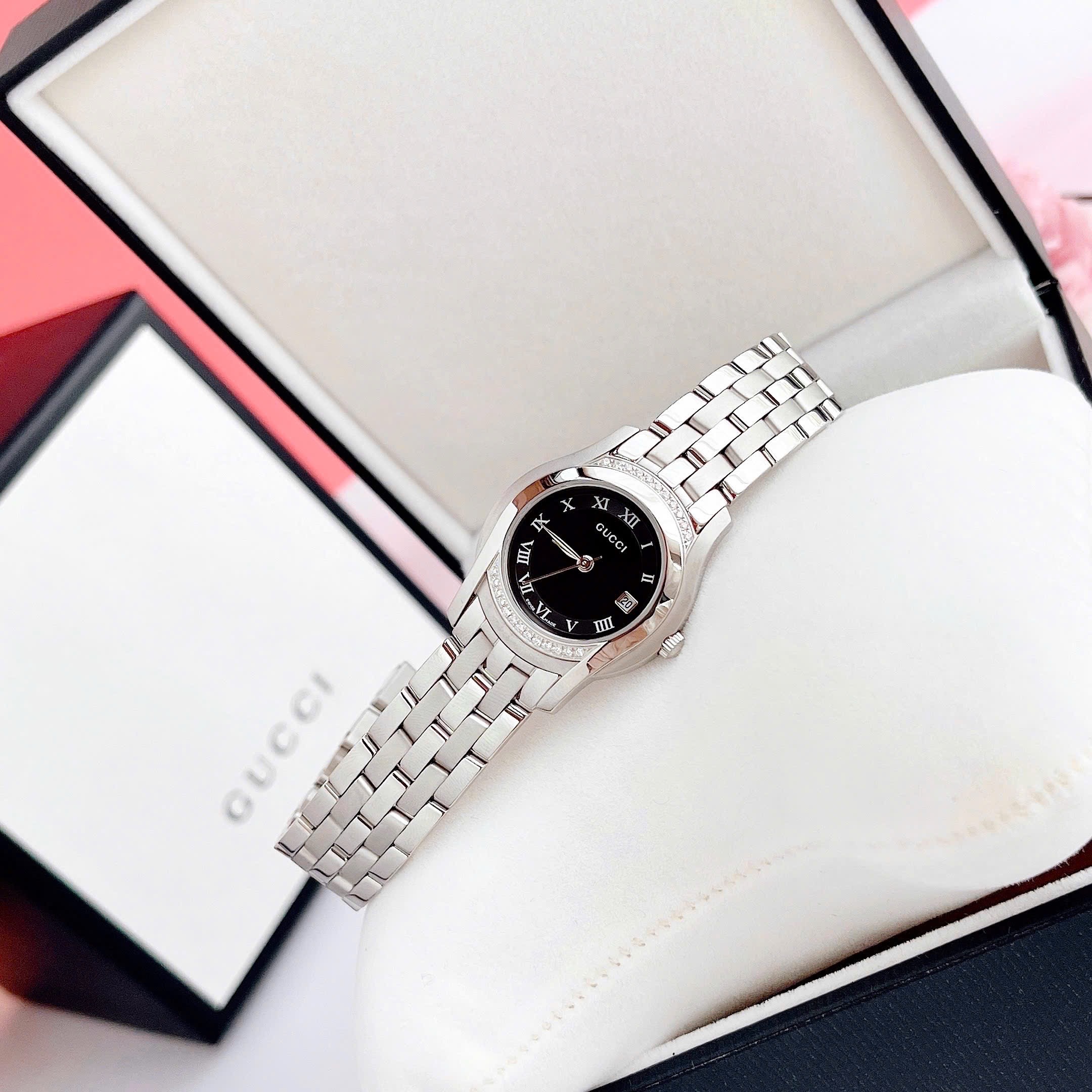 Ảnh 8 của (ĐỒNG HỒ NỮ) Gucci G Class Bezel with Diamond 5505L 5500L Women