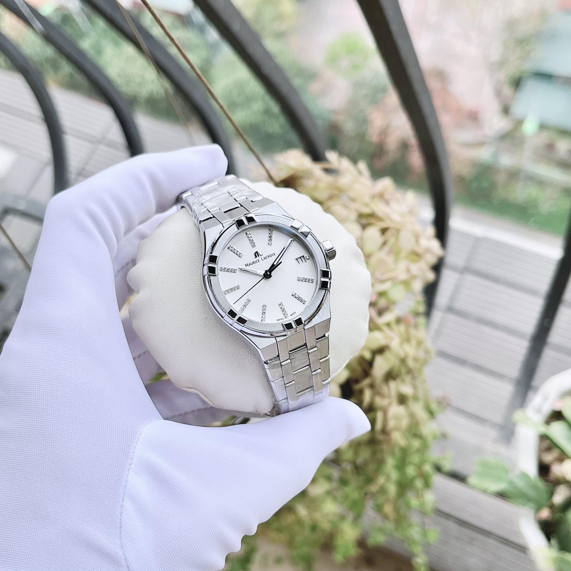 Ảnh 5 của (ĐỒNG HỒ NỮ ) (New) MAURICE LACROIX AIKON AI1106-SS002-150-1 (AI1106SS0021501)