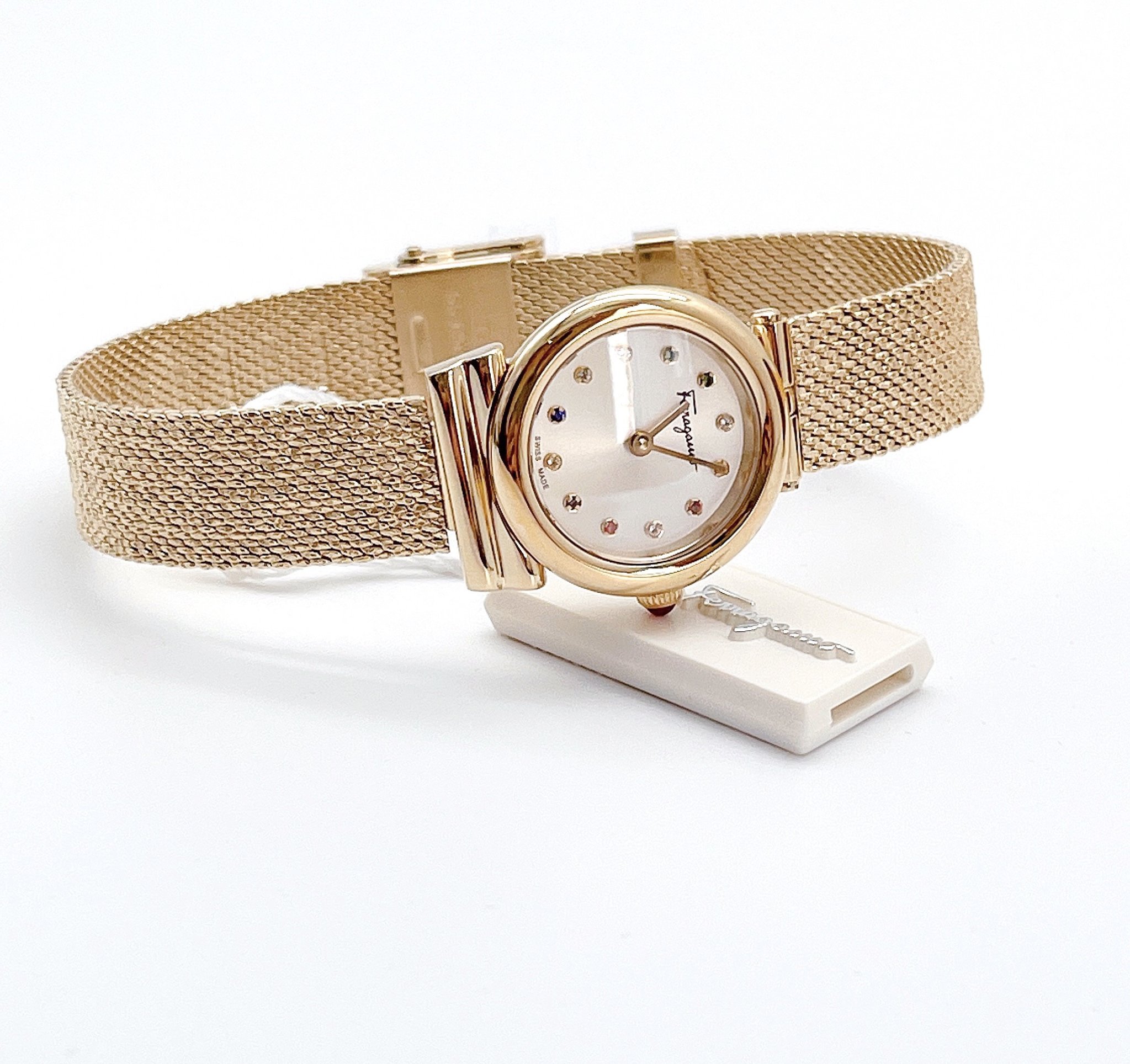 Ảnh 3 của (ĐỒNG HỒ NỮ) SALVATORE FERRAGAMO GANCINI SFYE00221 STONES WATCH DÂY MESS 28mm