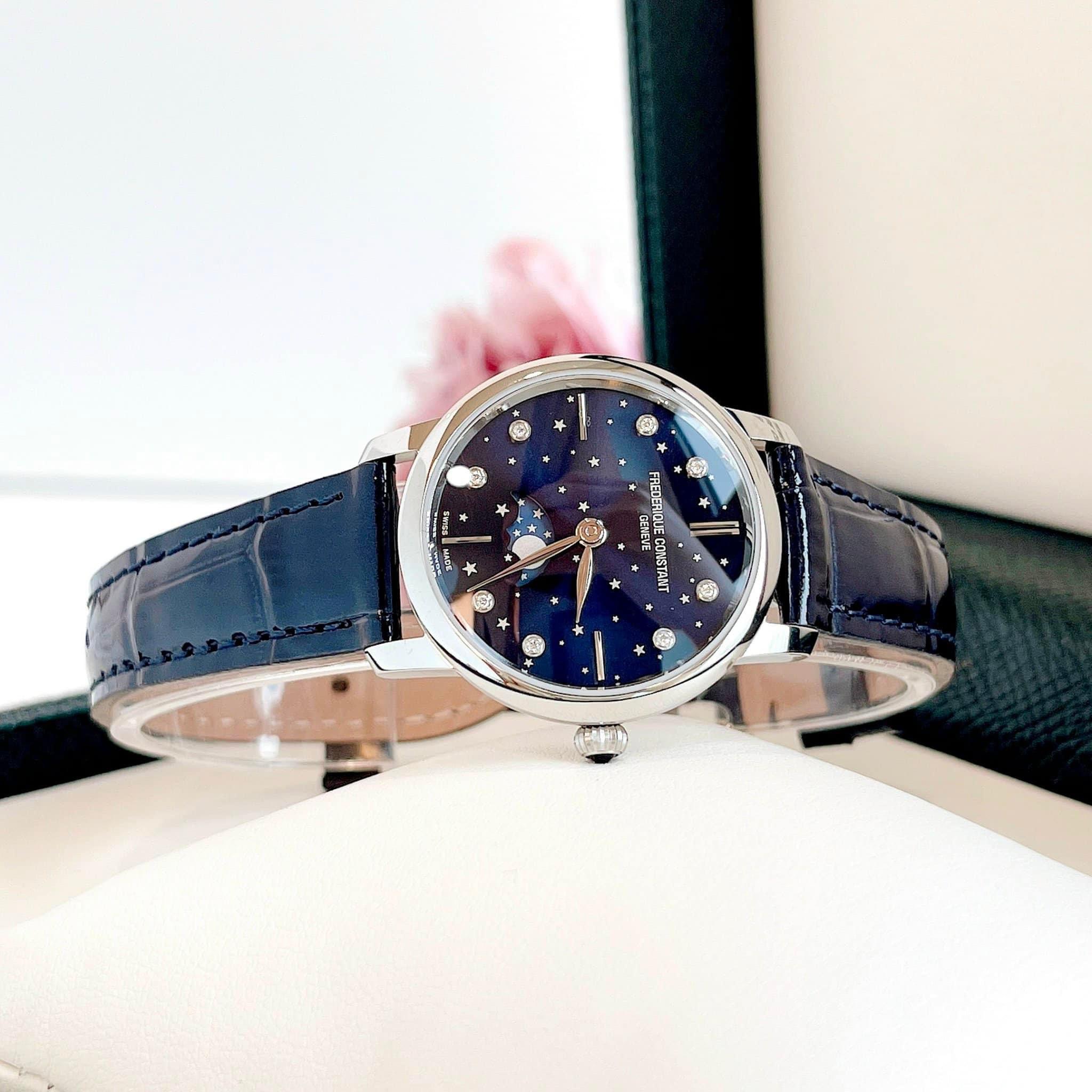 Ảnh 4 của [NEW] (ĐỒNG HỒ NỮ) Frederique Constant FC-206NSD1S6 (FC206NSD1S6) (206NSD1S6) Slimline Moonphase Blue Dial Ladies Watch