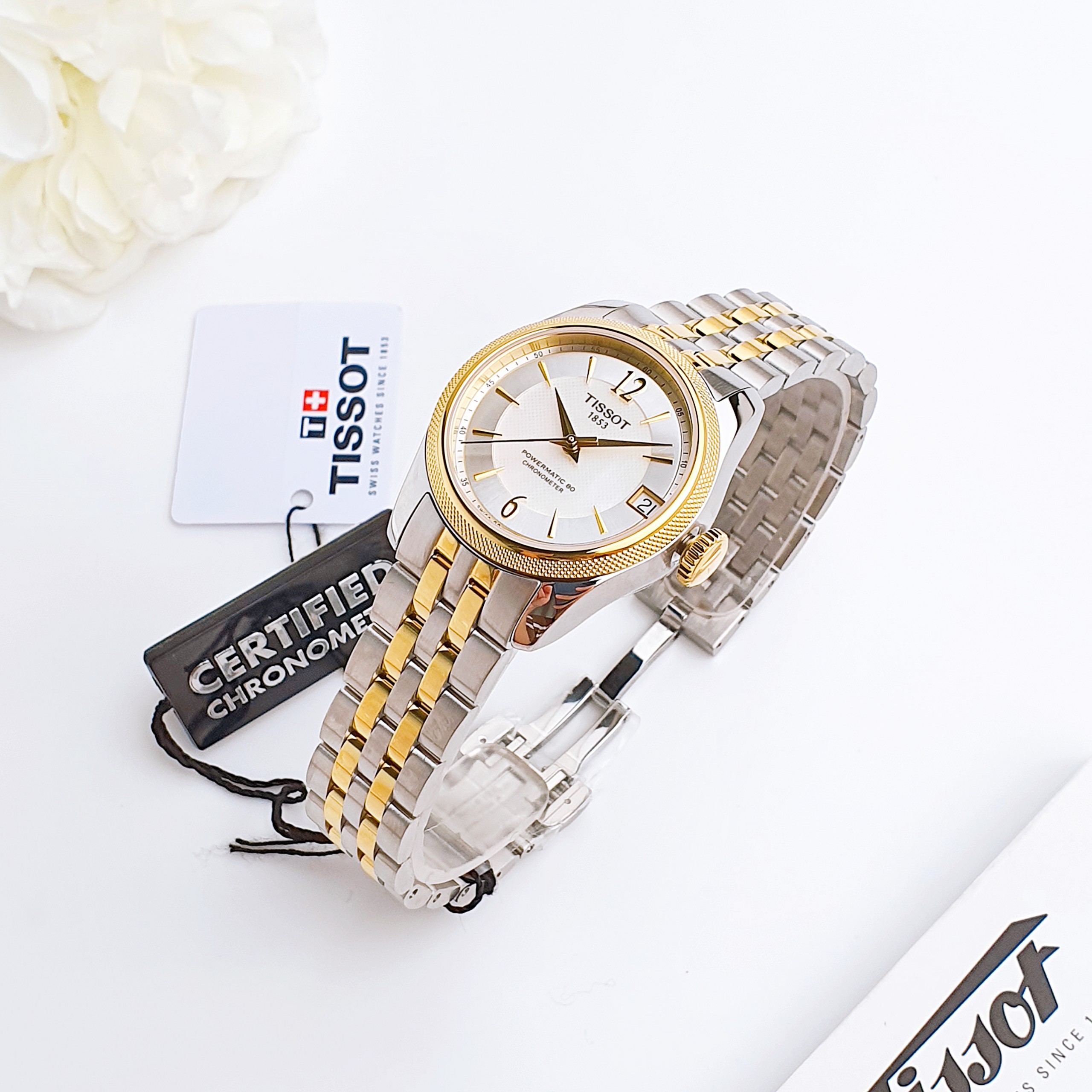 Ảnh 4 của (ĐỒNG HỒ NỮ) TISSOT BALLADE POWERMATIC 80 COSC LADY T108.208.22.117.00 (T1082082211700) 32mm