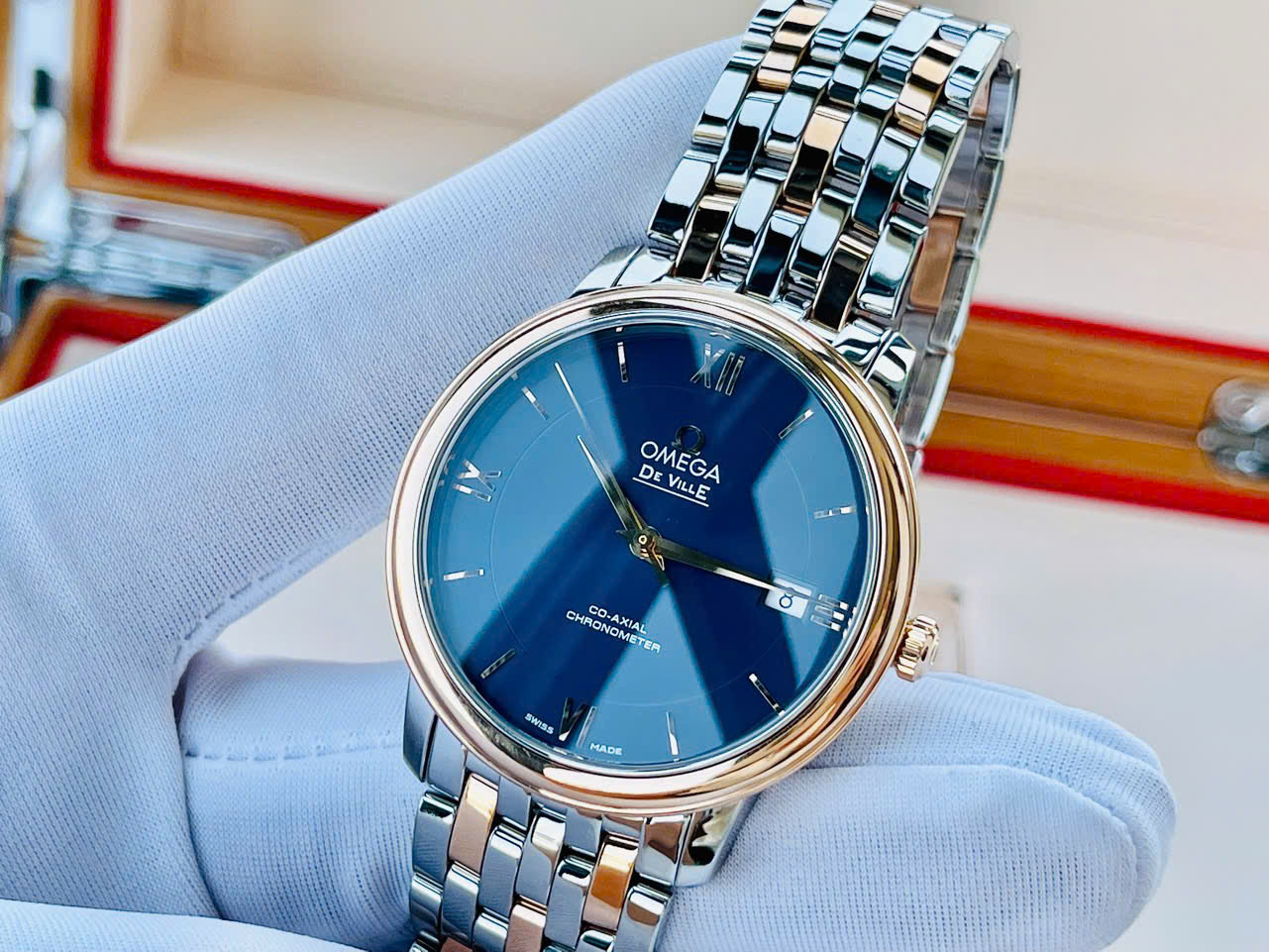 (ĐỒNG HỒ NAM) (NEW) OMEGA DEVILLE PRESTIGE CO-AXIAL CHRONOMETER 424.20.37.20.03.002 42420372003002