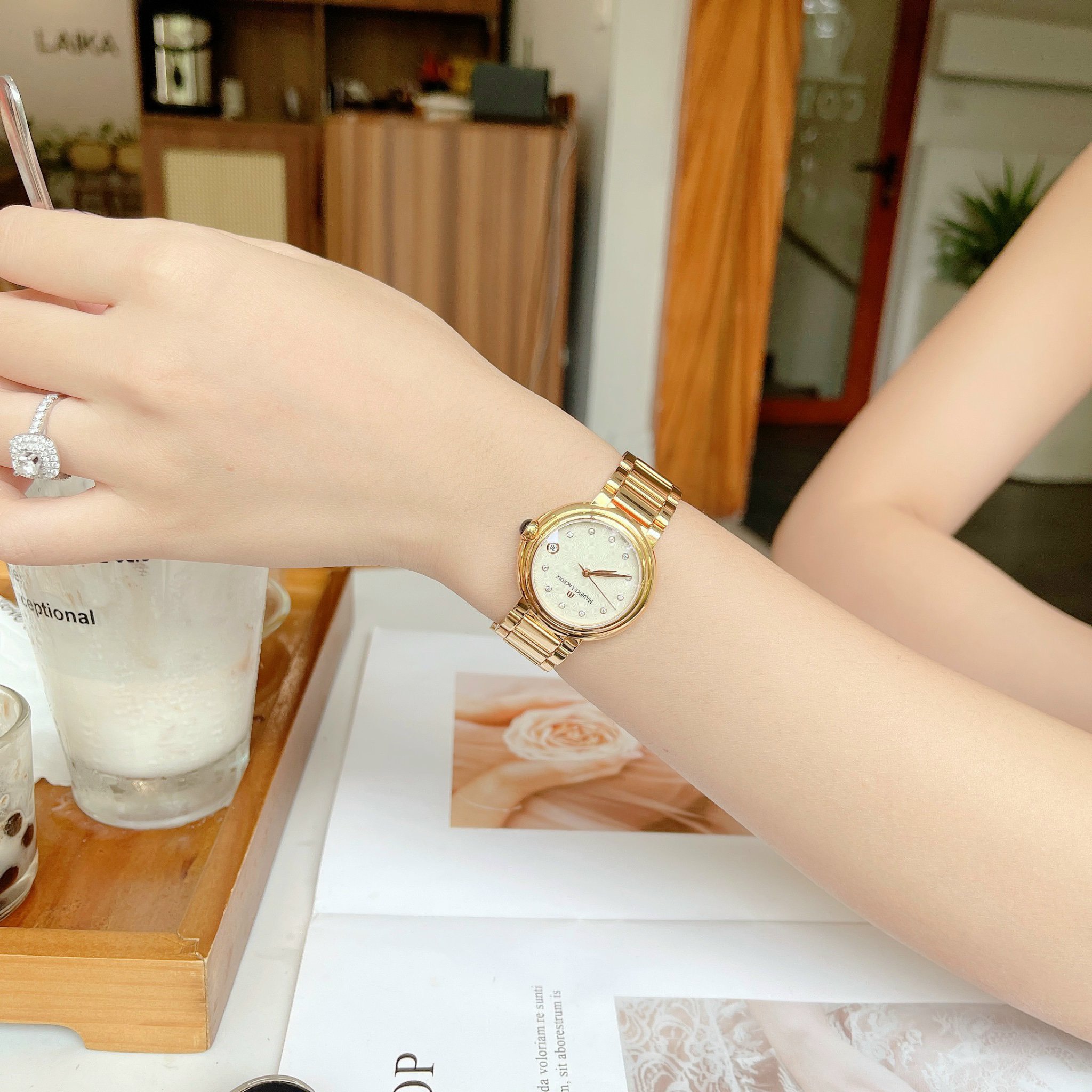 Ảnh 4 của (ĐỒNG HỒ NỮ) (New) Maurice Lacroix Fiaba Date 28mm FA1003-PVP06-170 Gold