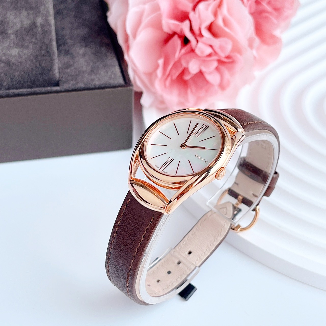 Ảnh 7 của (ĐỒNG HỒ NỮ) Gucci Horsebit Brown Women's Watch 30mm YA140507