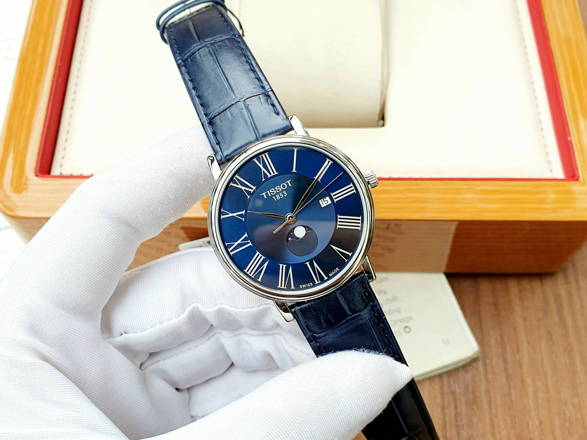 Ảnh 2 của (ĐỒNG HỒ NAM) Tissot Quartz T122.423.16.043.00 Carson Premium Gent Moonphase ( T1224231604300 ) 40mm