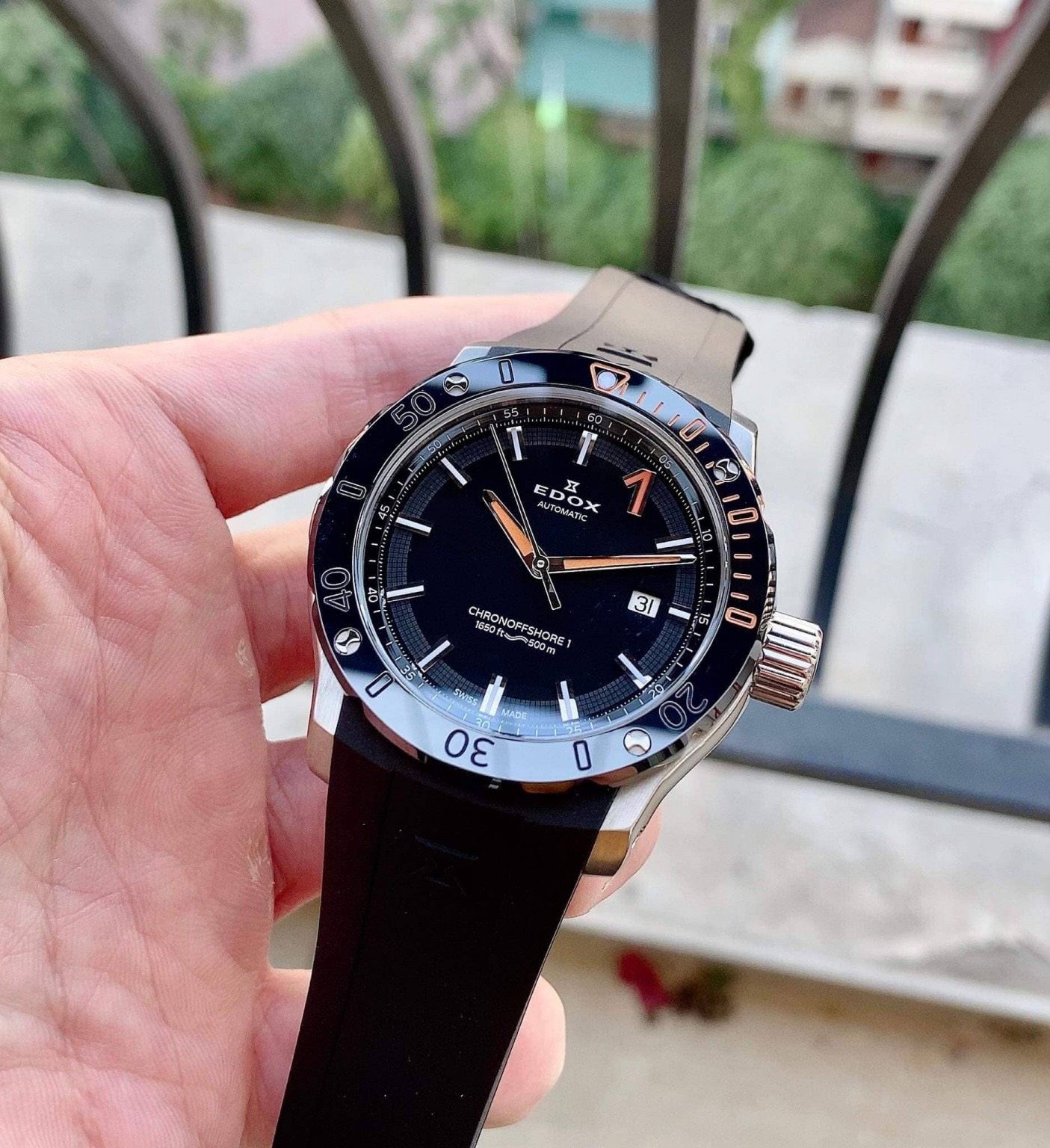 (ĐỒNG HỒ NAM) Edox Chronoffshore-1 Automatic Black Dial 80099-3O-NINO (800993ONINO) 43mm