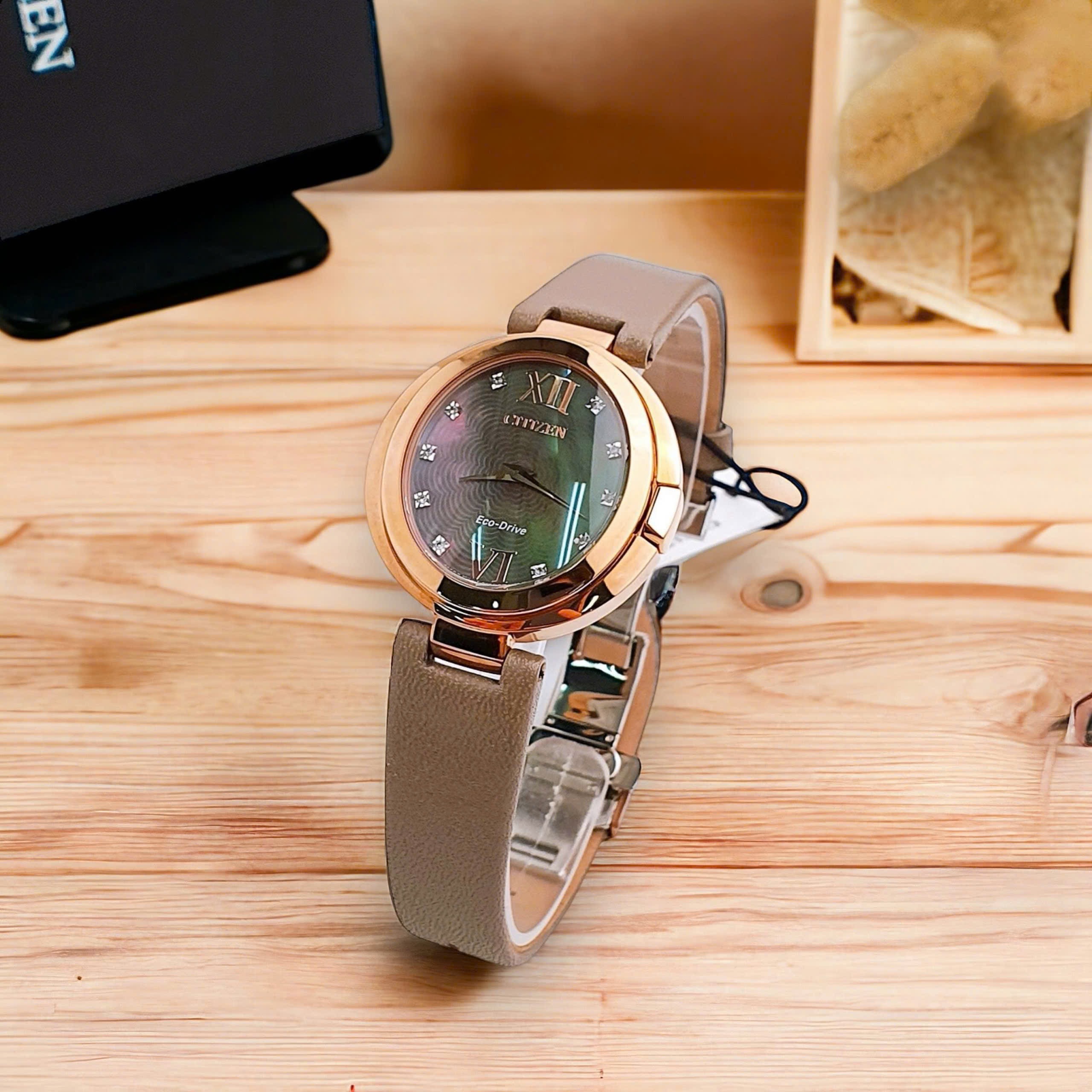 (ĐỒNG HỒ NỮ) Citizen Women's Capella Taupe Dial / Brown Leather Watch EX1513-00Y ( EX151300Y)