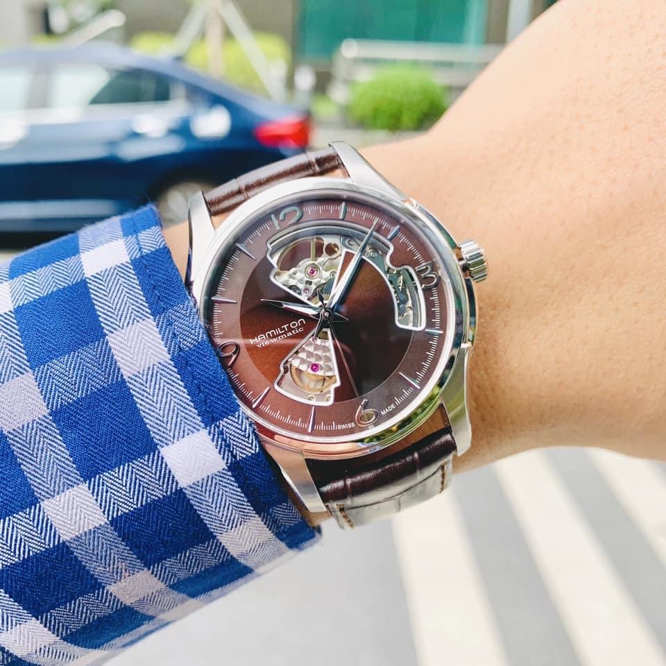 Hamilton Jazzmaster OpenHeart Marron - H32565595