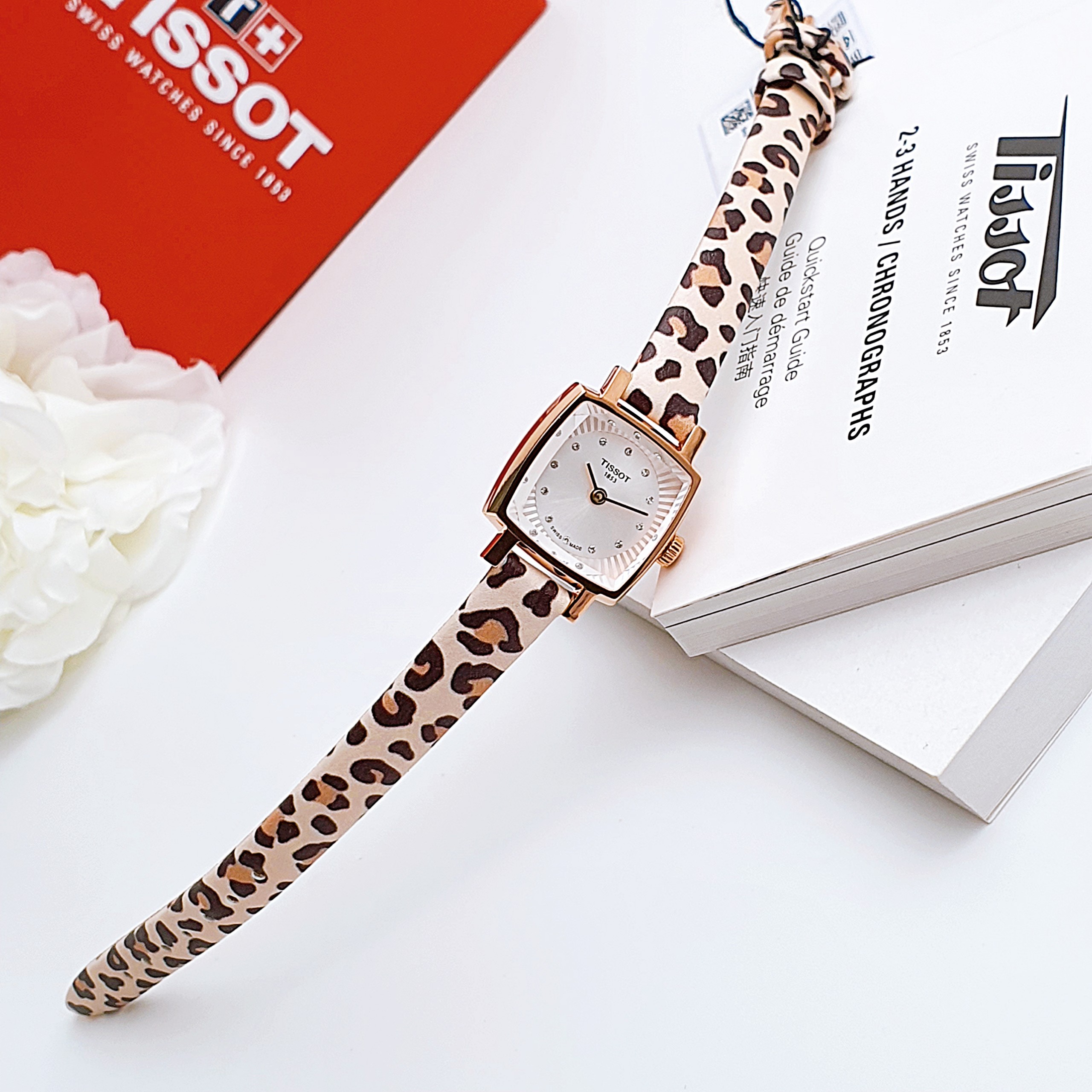 Ảnh 3 của (ĐỒNG HỒ NỮ) Tissot Lovely Square T058.109.37.036.00 (T0581093703600)– Quartz (Pin) – Mặt Số 20mm, Đính Kim Cương, Dây Đeo Da Báo