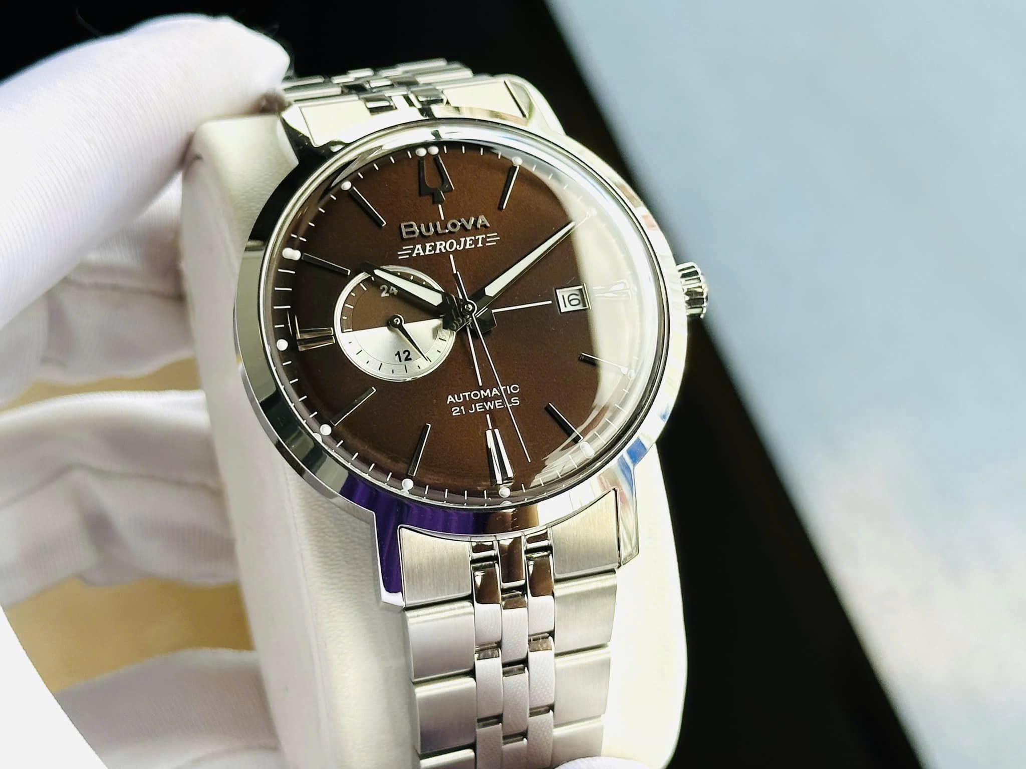 (ĐỒNG HỒ NAM) (NEW) Bulova Automatic 96B375 Aerojet Chronograph Brown 41mm