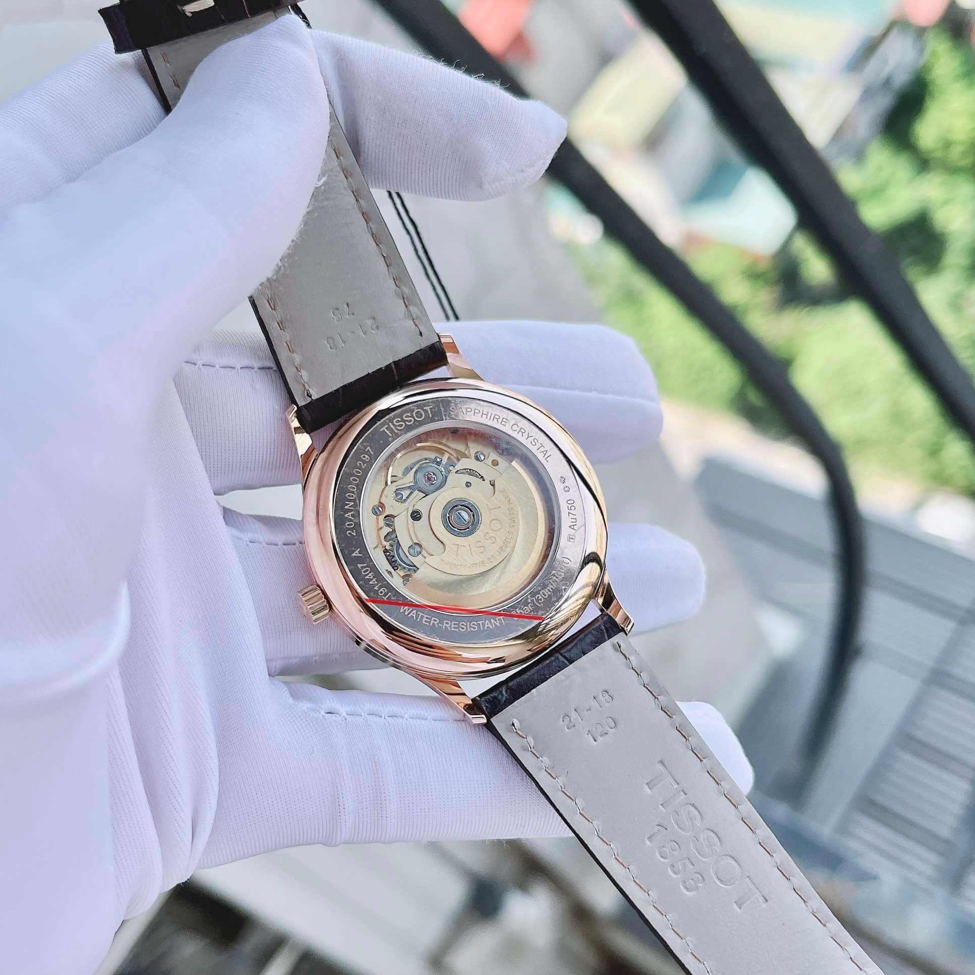 Ảnh 4 của (ĐỒNG HỒ NAM) Tissot Rose Dream T914.407.76.018.00 ( T9144077601800 ) Automatic 18K Gold 39mm