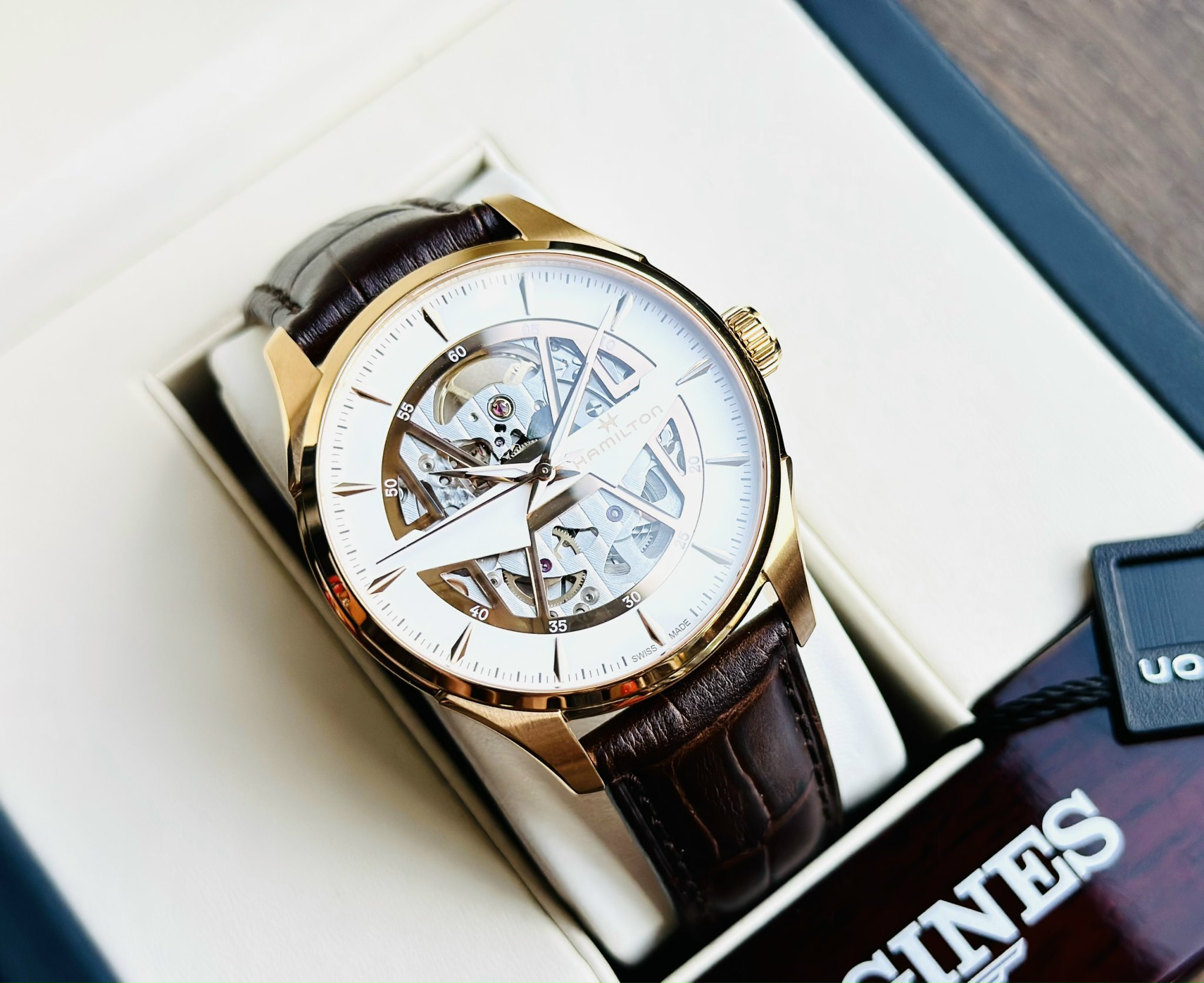Ảnh 4 của (ĐỒNG HỒ NAM) (NEW) HAMILTON JAZZMASTER SKELETON SPIKY-H H42505510 AUTOMATIC