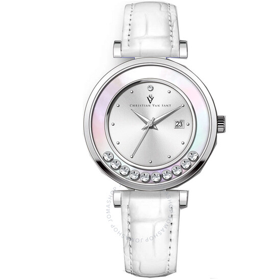 (ĐỒNG HỒ NỮ) CHRISTIAN VAN SANT Bria Quartz Silver Dial Ladies Watch CV3811 40MM