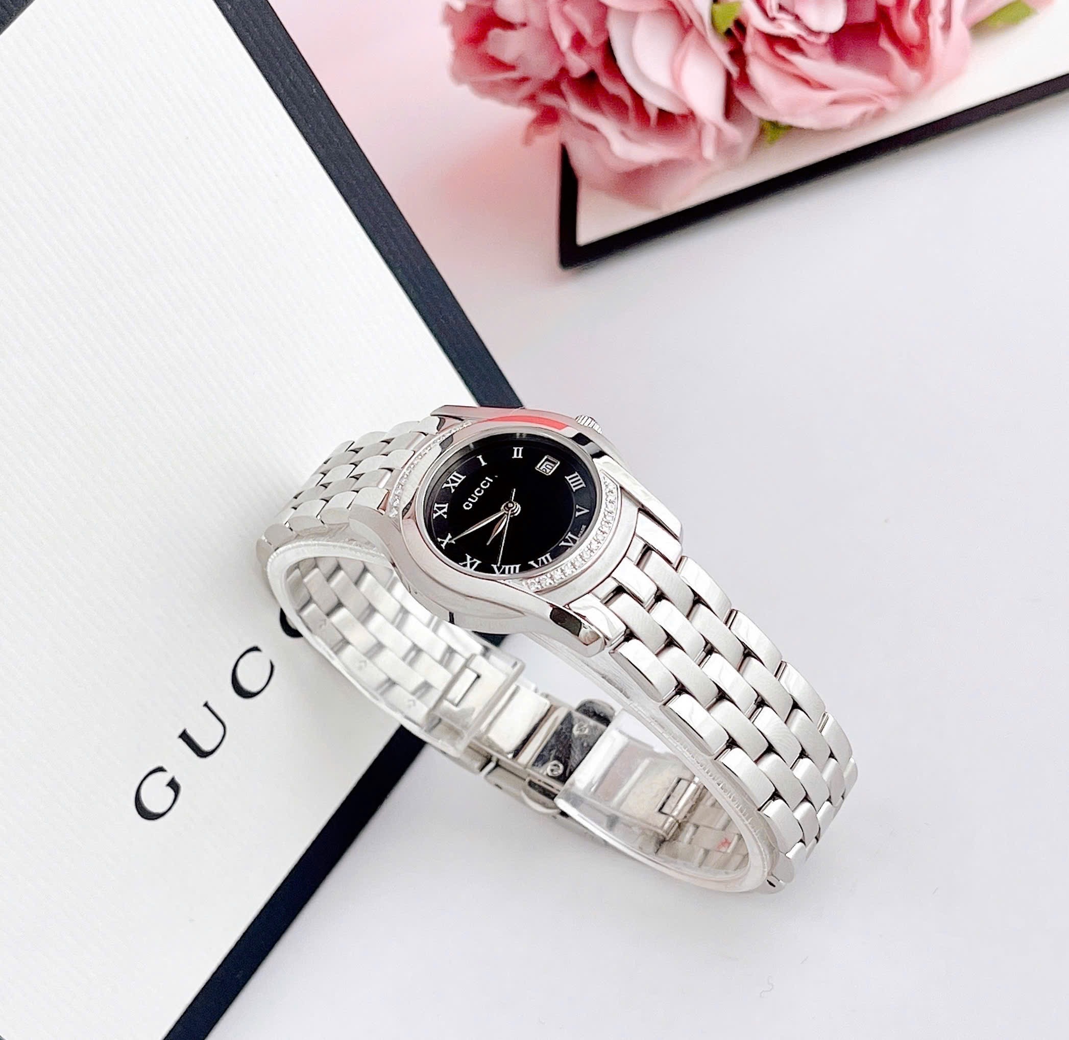 (ĐỒNG HỒ NỮ) Gucci G Class Bezel with Diamond 5505L 5500L Women