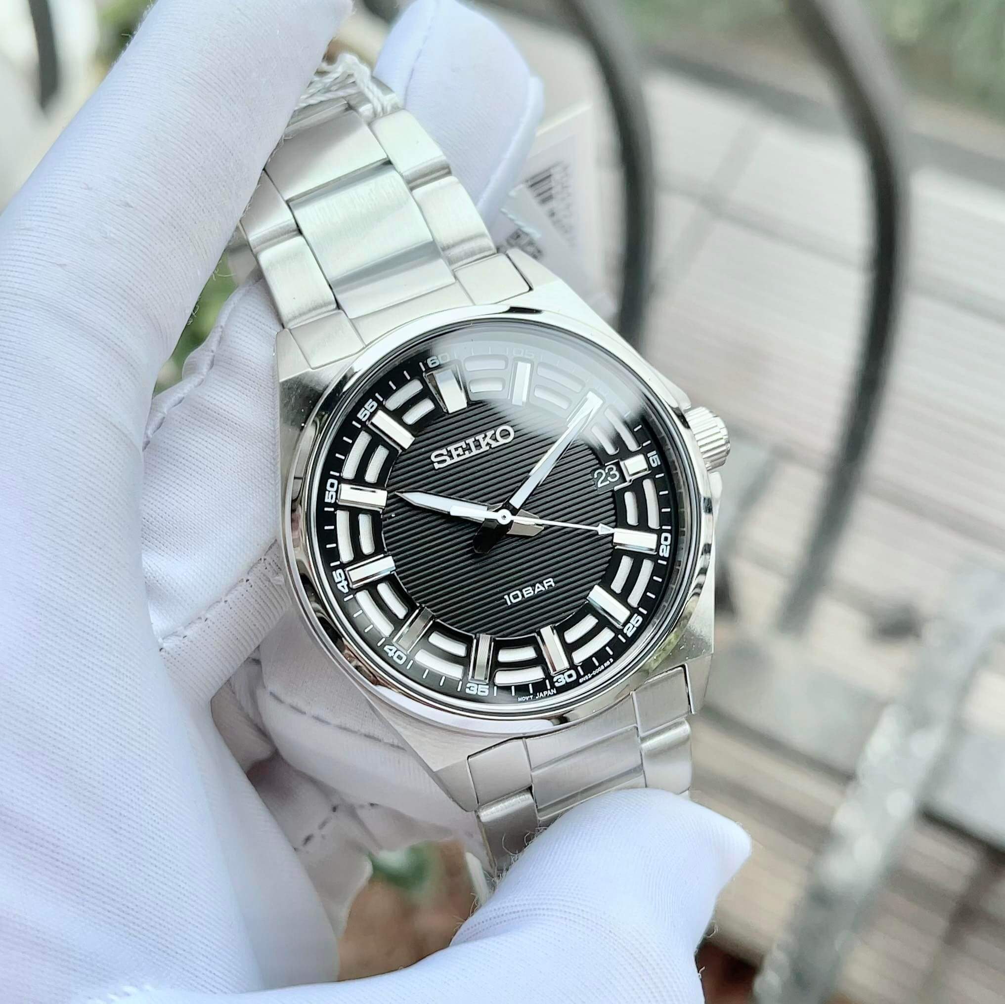 (ĐỒNG HỒ NAM) Seiko Classic Quartz Black Dial Men's Watch SUR505P1 40mm
