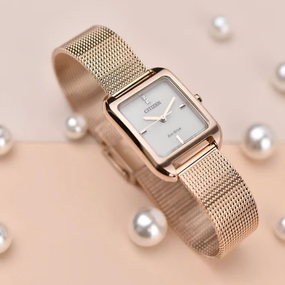Ảnh 5 của (ĐỒNG HỒ NỮ) Citizen Eco-Drive EM0493-85P mẫu vuông thanh lịch 23.5mm