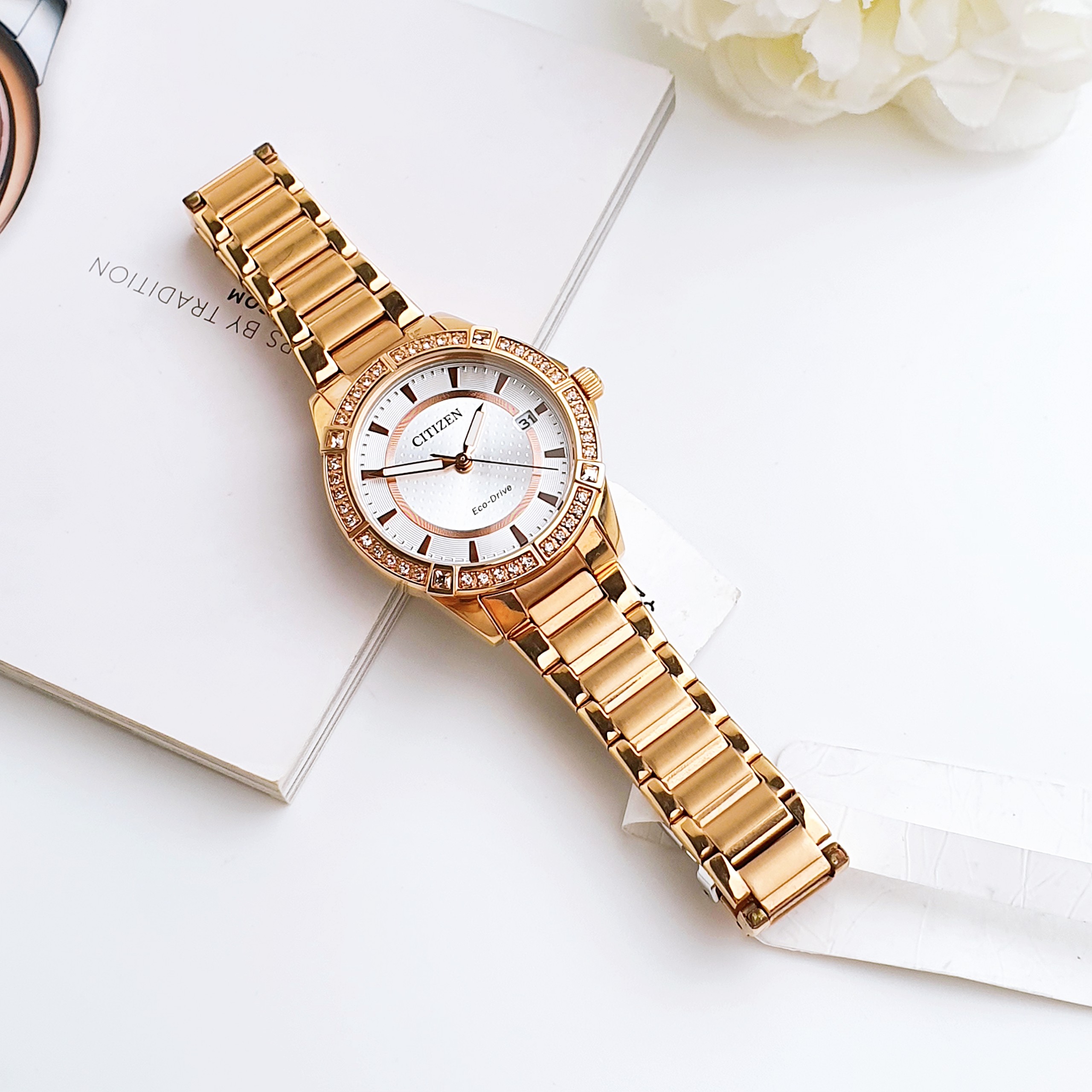 Ảnh 2 của (ĐỒNG HỒ NỮ) Citizen Eco-drive FE6063-53A POV Black Dial Ladies Watch ( FE606353A ) 34mm