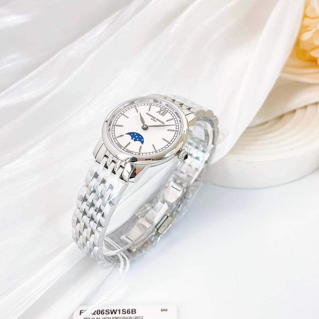 Ảnh 6 của (ĐỒNG HỒ NỮ) Frederique Constant Slimline FC-206SW1S6B ( FC206SW1S6B ) ( 206SW1S6B ) Ladies Moonphase 30MM