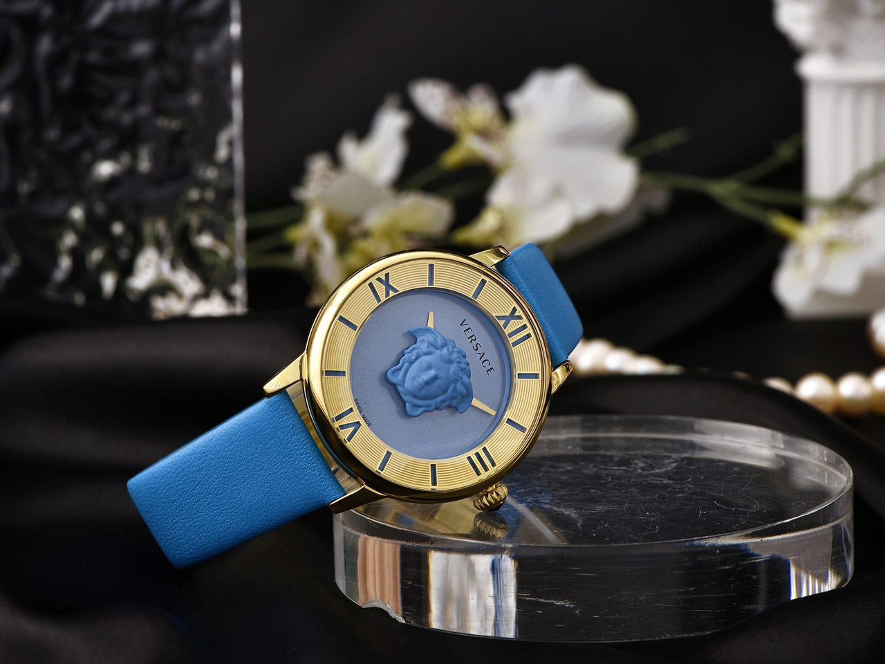 Ảnh 5 của (ĐỒNG HỒ NỮ) Versace VE2R00622 La Medusa gold light blue Leather Women's Watch 38mm