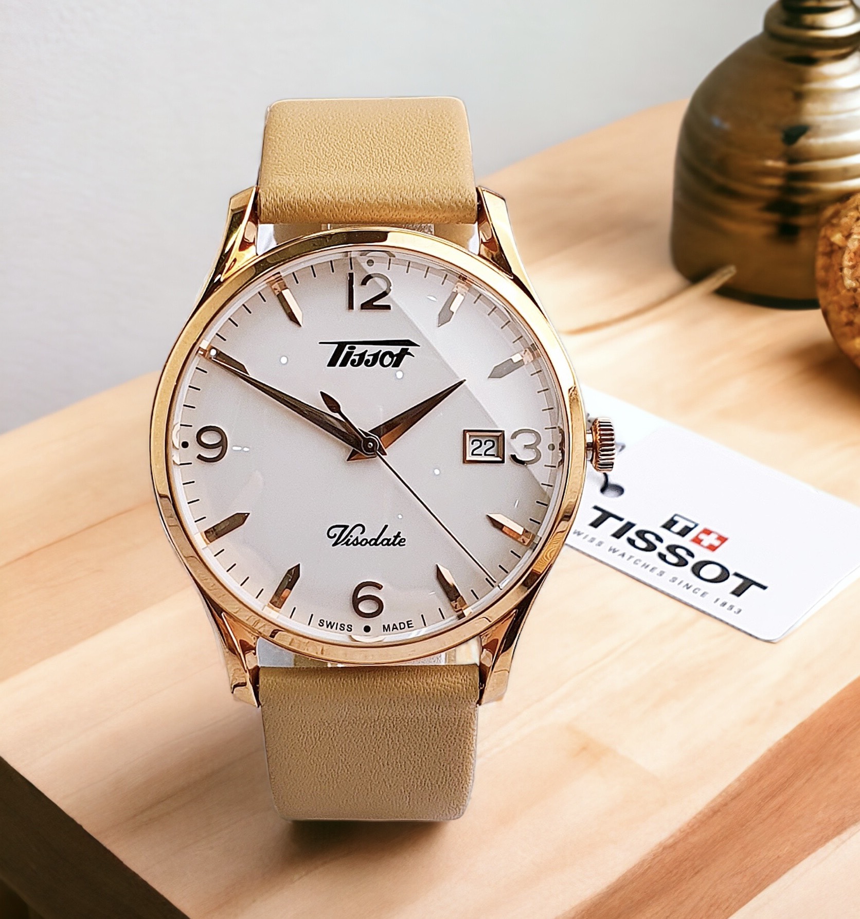 (ĐỒNG HỒ NAM) (New) Tissot Quartz T118.410.36.277.01 Heritage Visodate Silver Opalin Dial Watch ( T1184103627701 ) 40mm