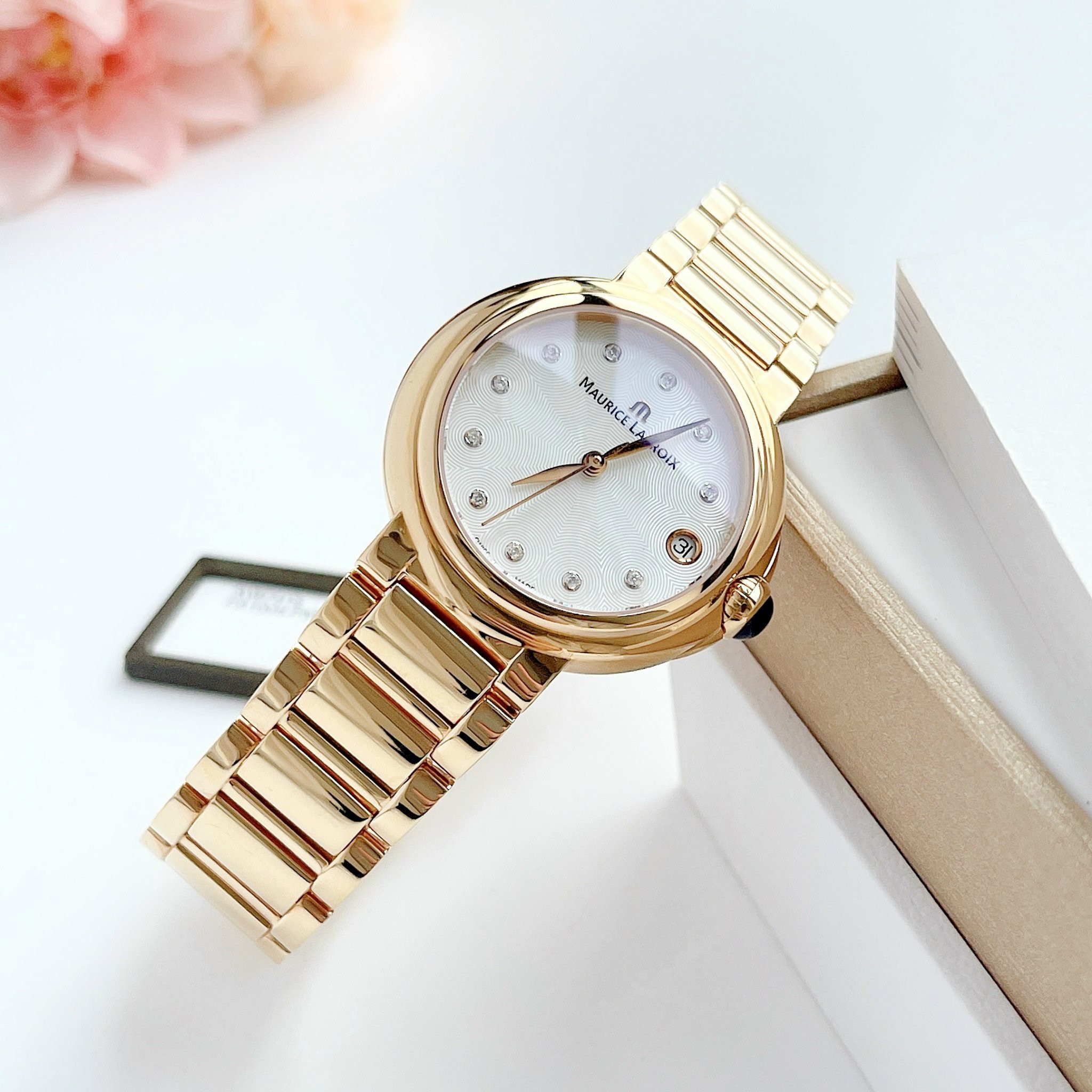 Ảnh 6 của (ĐỒNG HỒ NỮ) (New) Maurice Lacroix Fiaba Date 28mm FA1003-PVP06-170 Gold