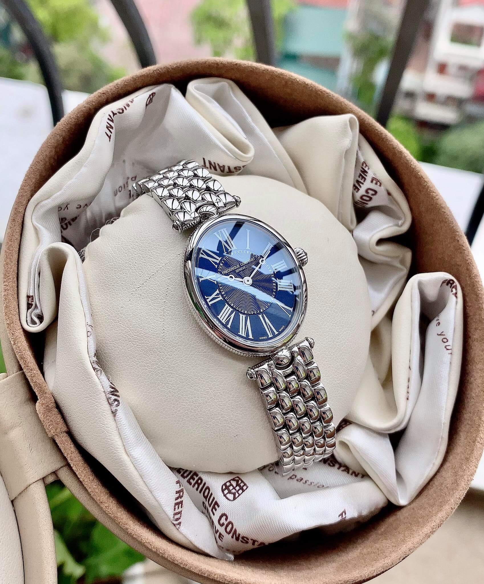 (ĐỒNG HỒ NỮ) FREDERIQUE CONSTANT FC-200MPN2V6B Classics Art Deco Quartz Blue Dial Ladies Watch 30mm