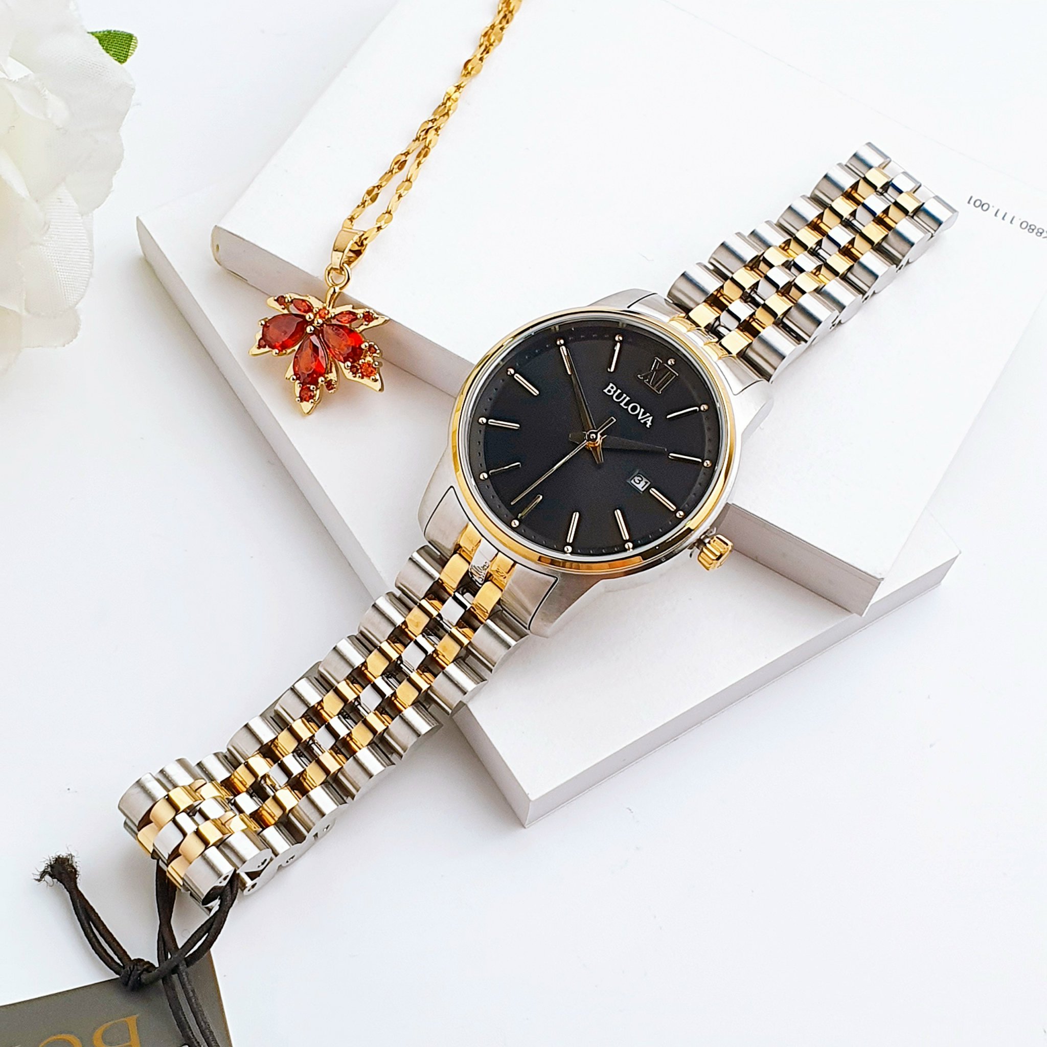 Ảnh 2 của (ĐỒNG HỒ NỮ) BULOVA Women's Two-Tone Stainless Steel Bracelet Watch - 98M134
